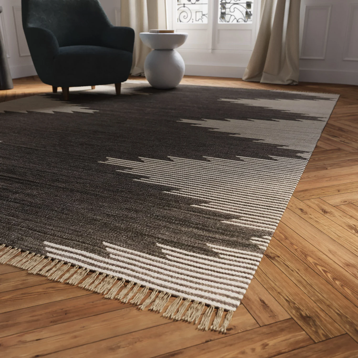Metlili Missira Rug, Charcoal - Image 8