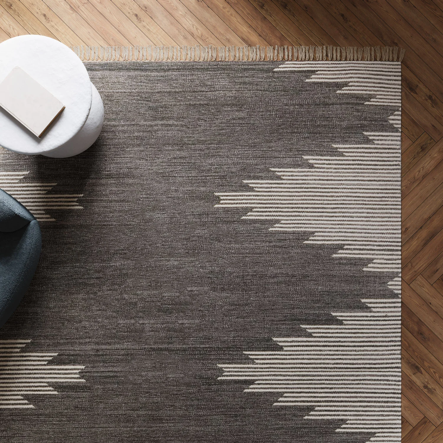 Metlili Missira Rug, Charcoal - Image 9