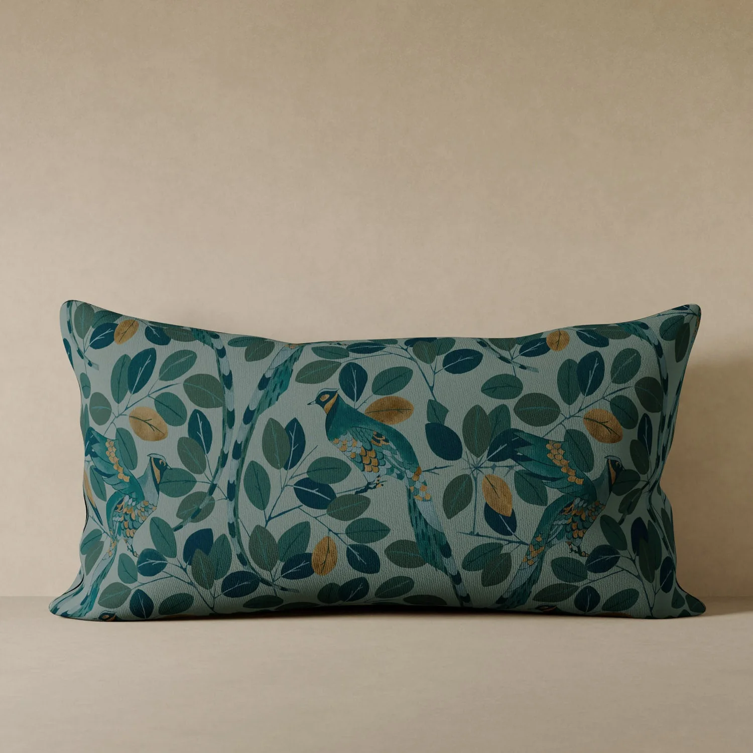 Modern Peacock Velvet Pillow - Image 4