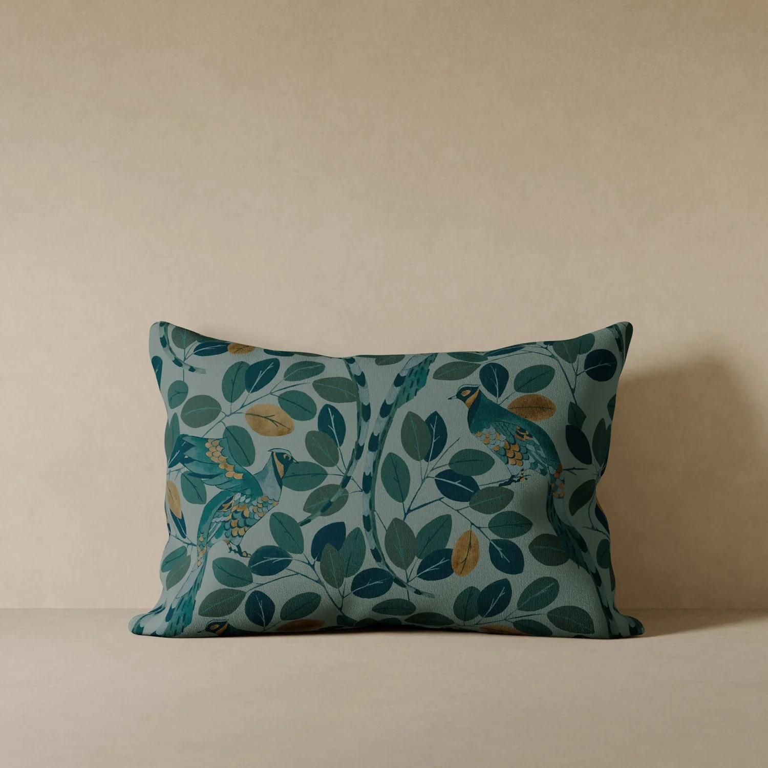 Modern Peacock Velvet Pillow - Image 5
