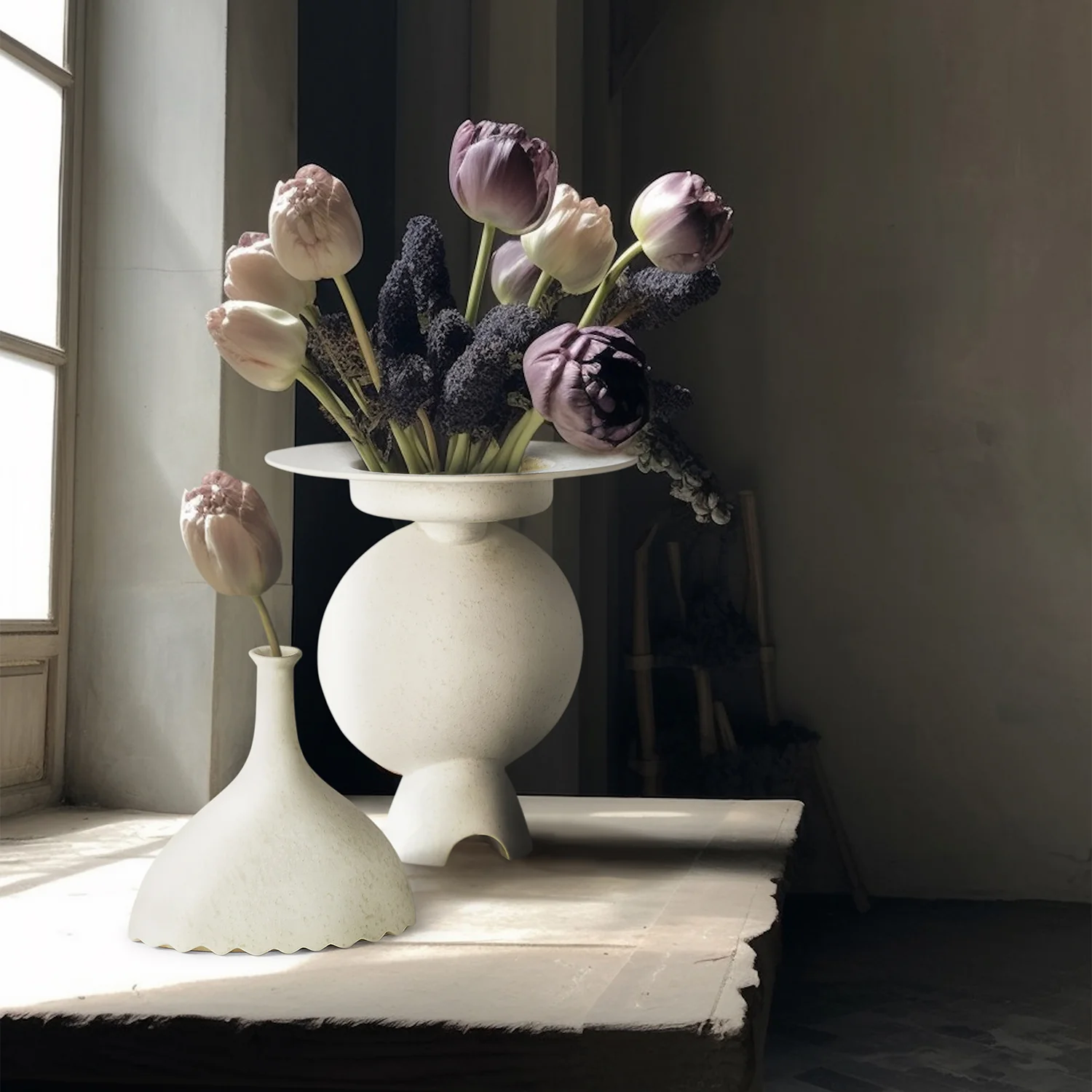 Noelle Geometric Vase (White) - Image 4