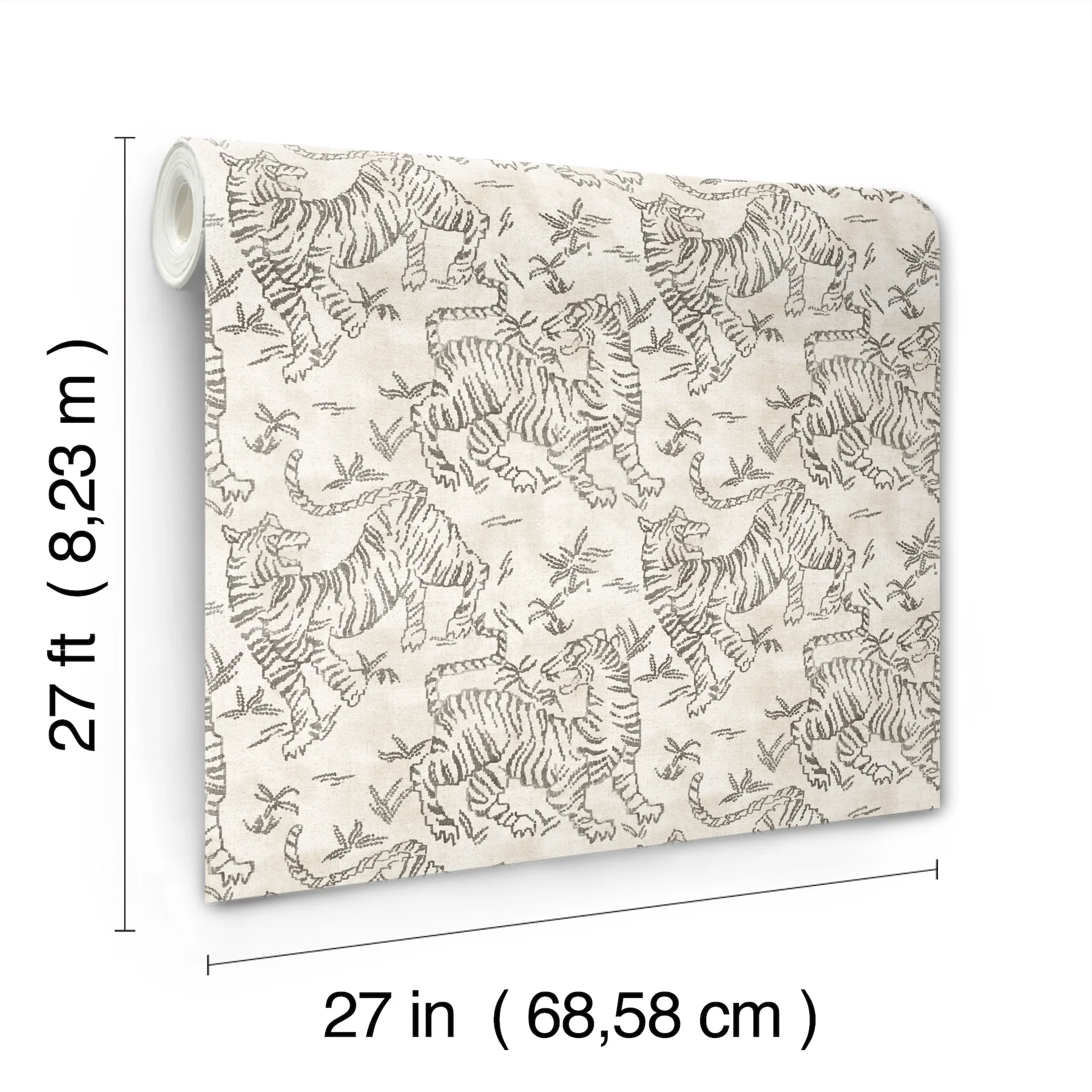 Orly Tigers White Wallpaper - Image 4