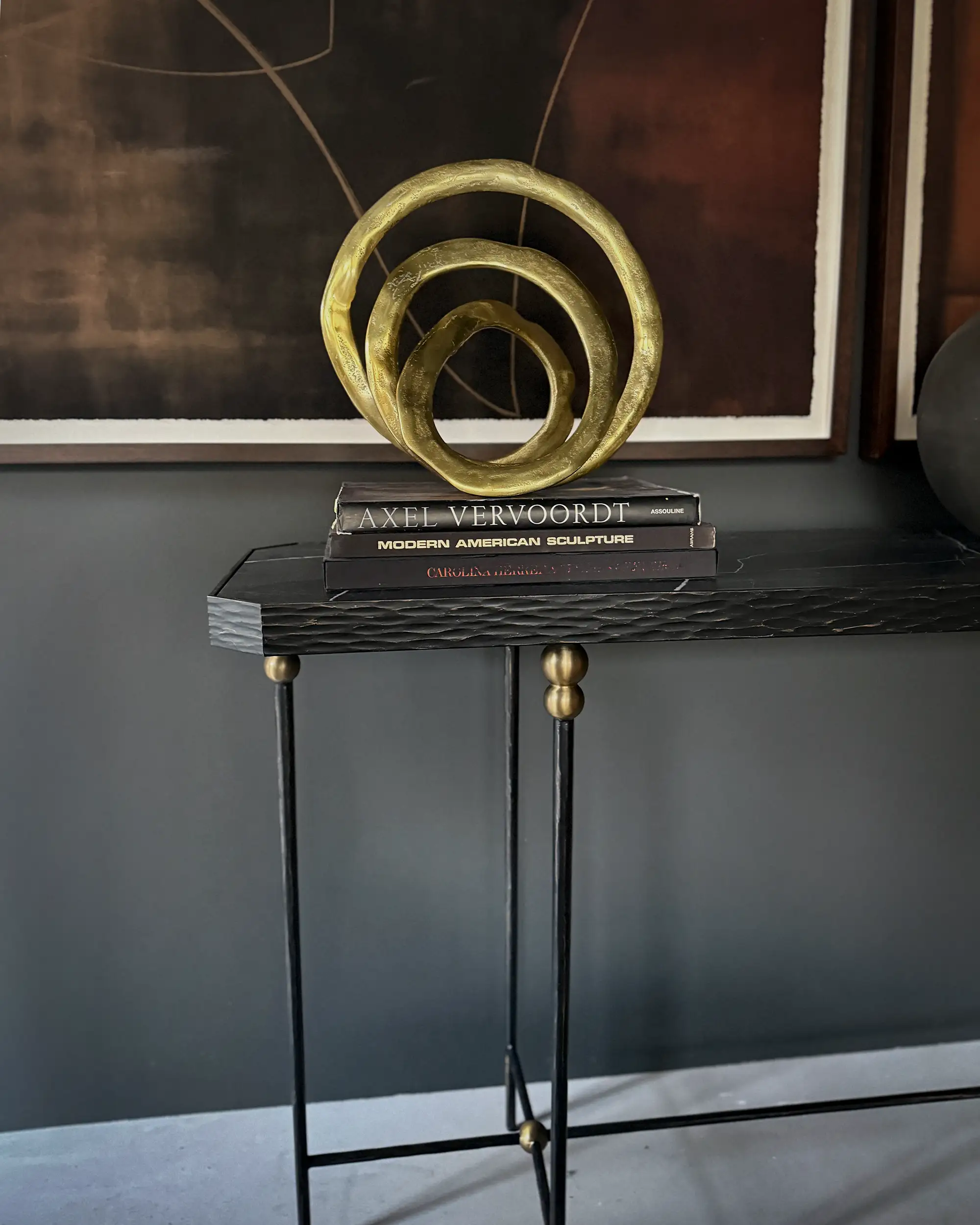 Oversized Vintage swirl Brass Sculpture - Image 2