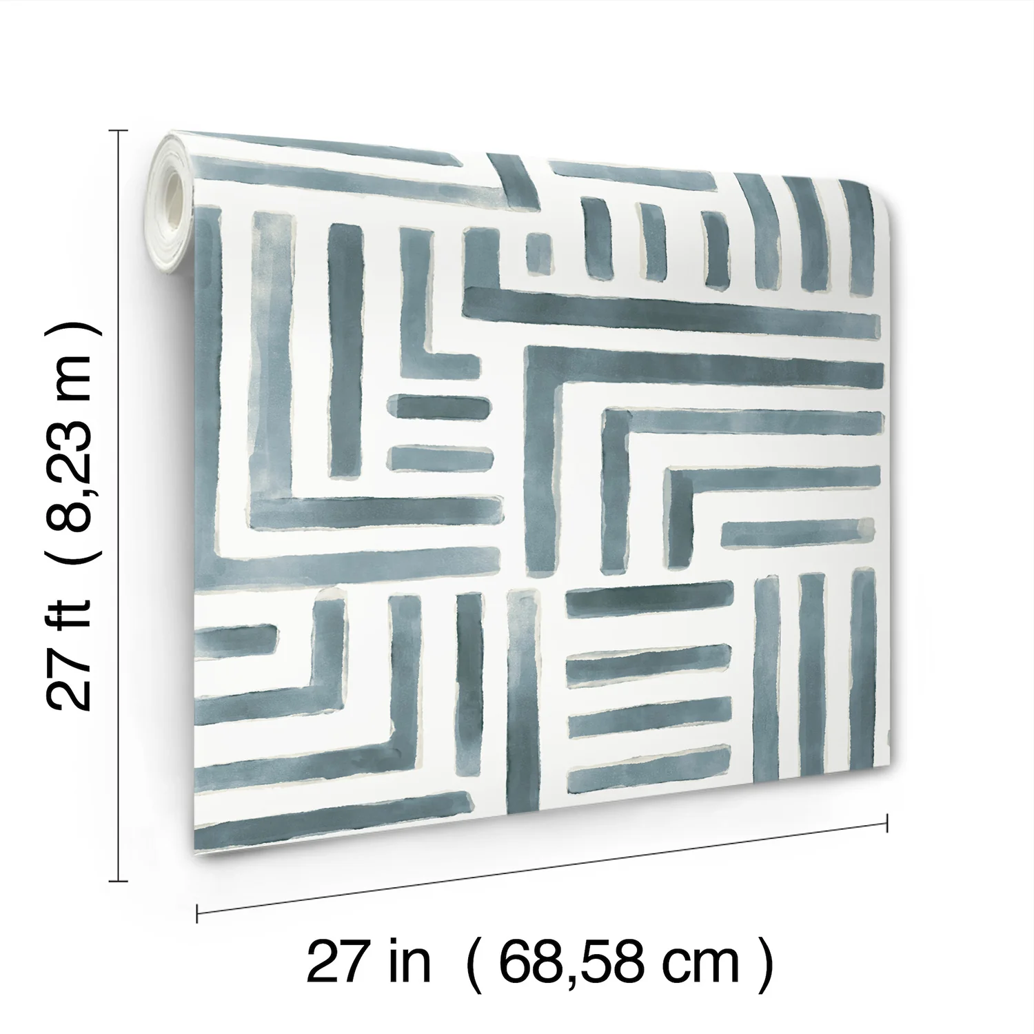 Painterly Labyrinth Aqua Wallpaper - Image 4