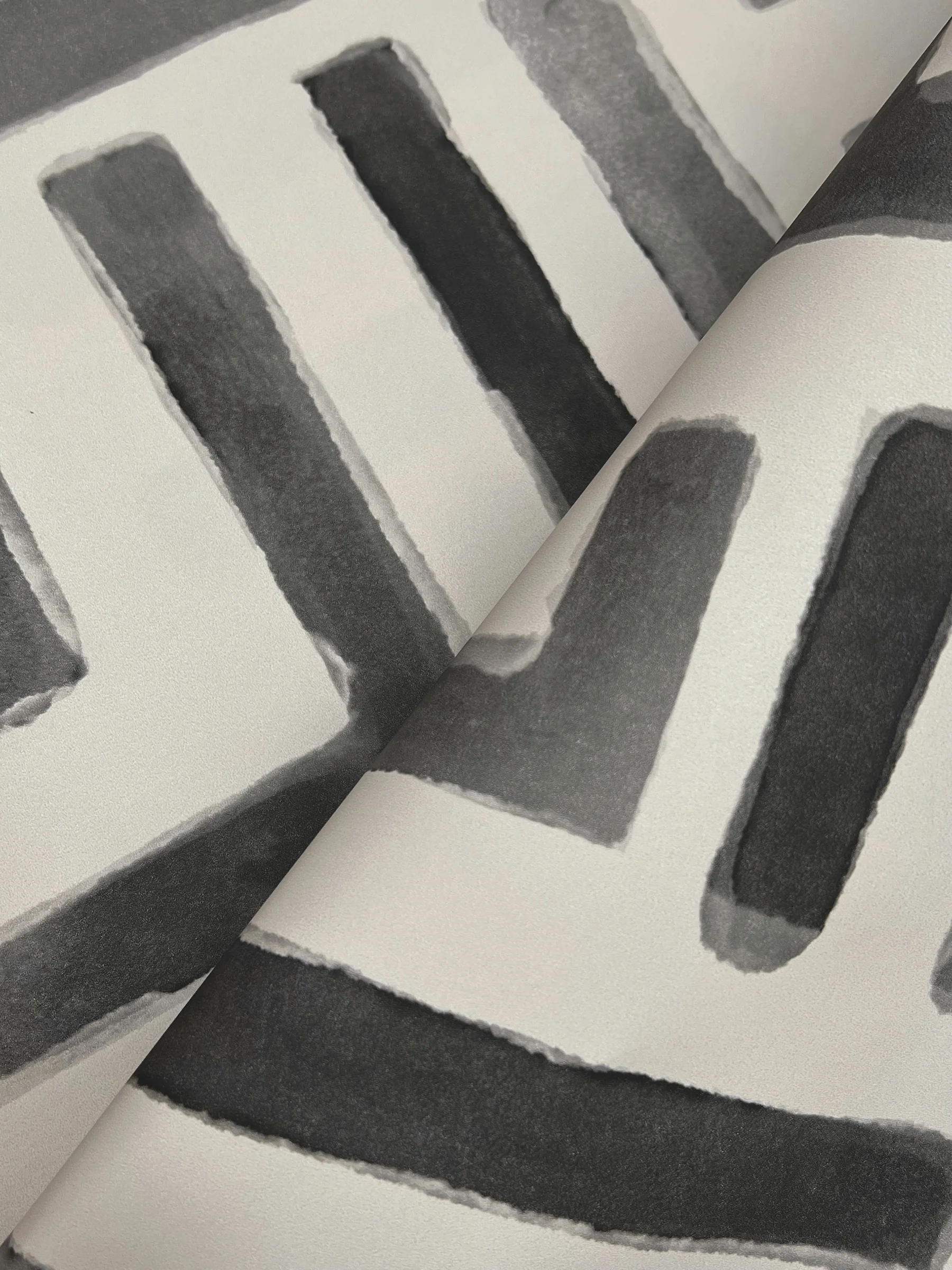 Painterly Labyrinth Charcoal Wallpaper - Image 3