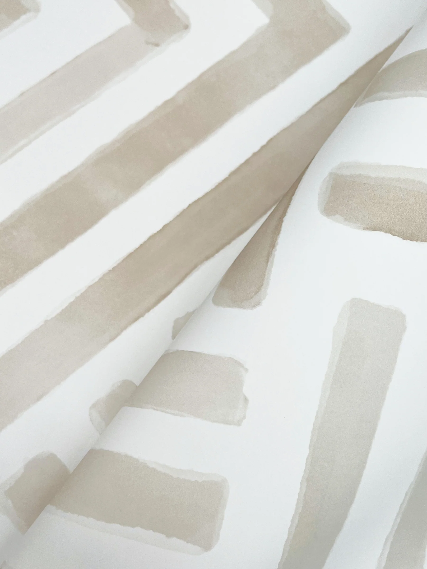 Painterly Labyrinth Light Neutral Wallpaper - Image 3