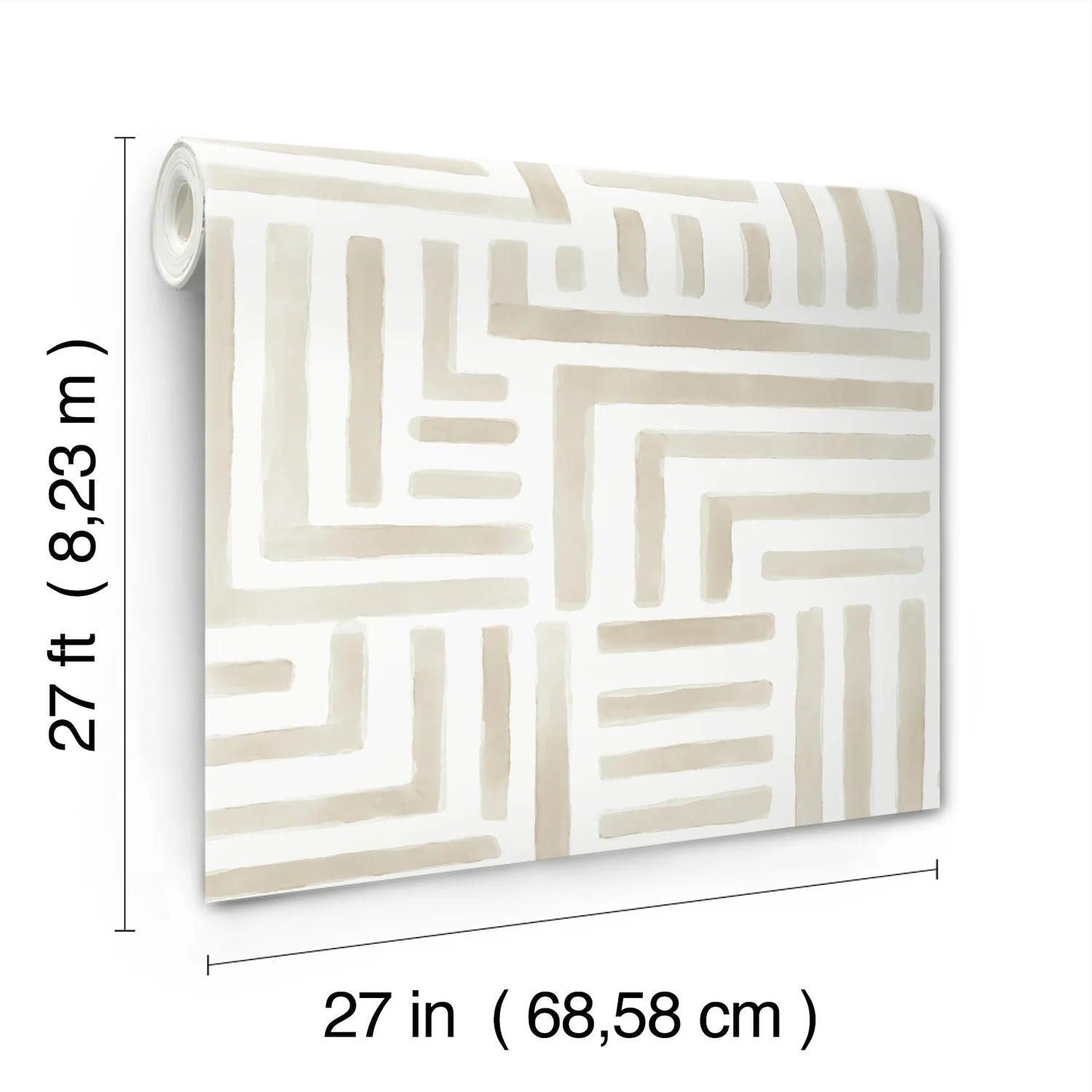 Painterly Labyrinth Light Neutral Wallpaper - Image 4