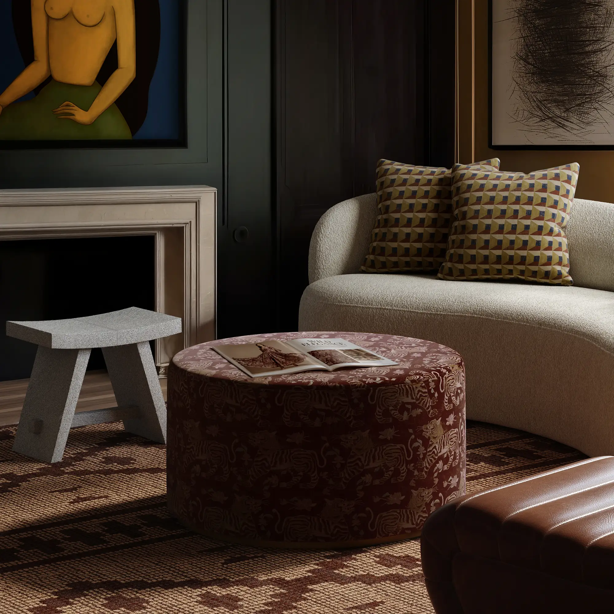 Pierre Hair-on-Hide Stool - Image 2
