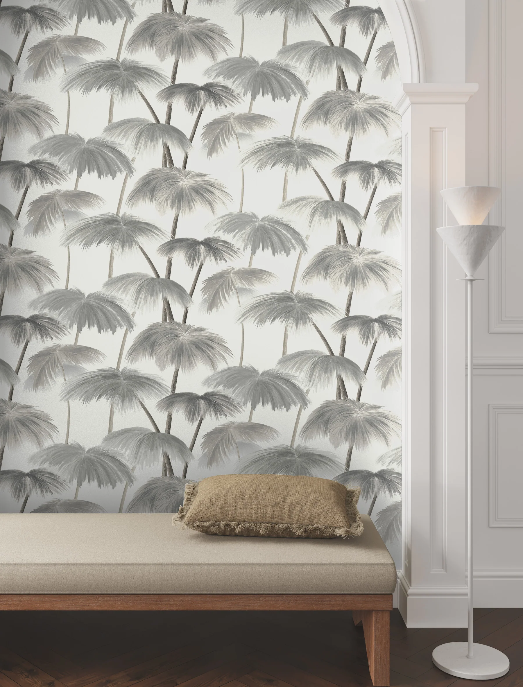 Plein Air Palms Black & White Wallpaper - Image 2