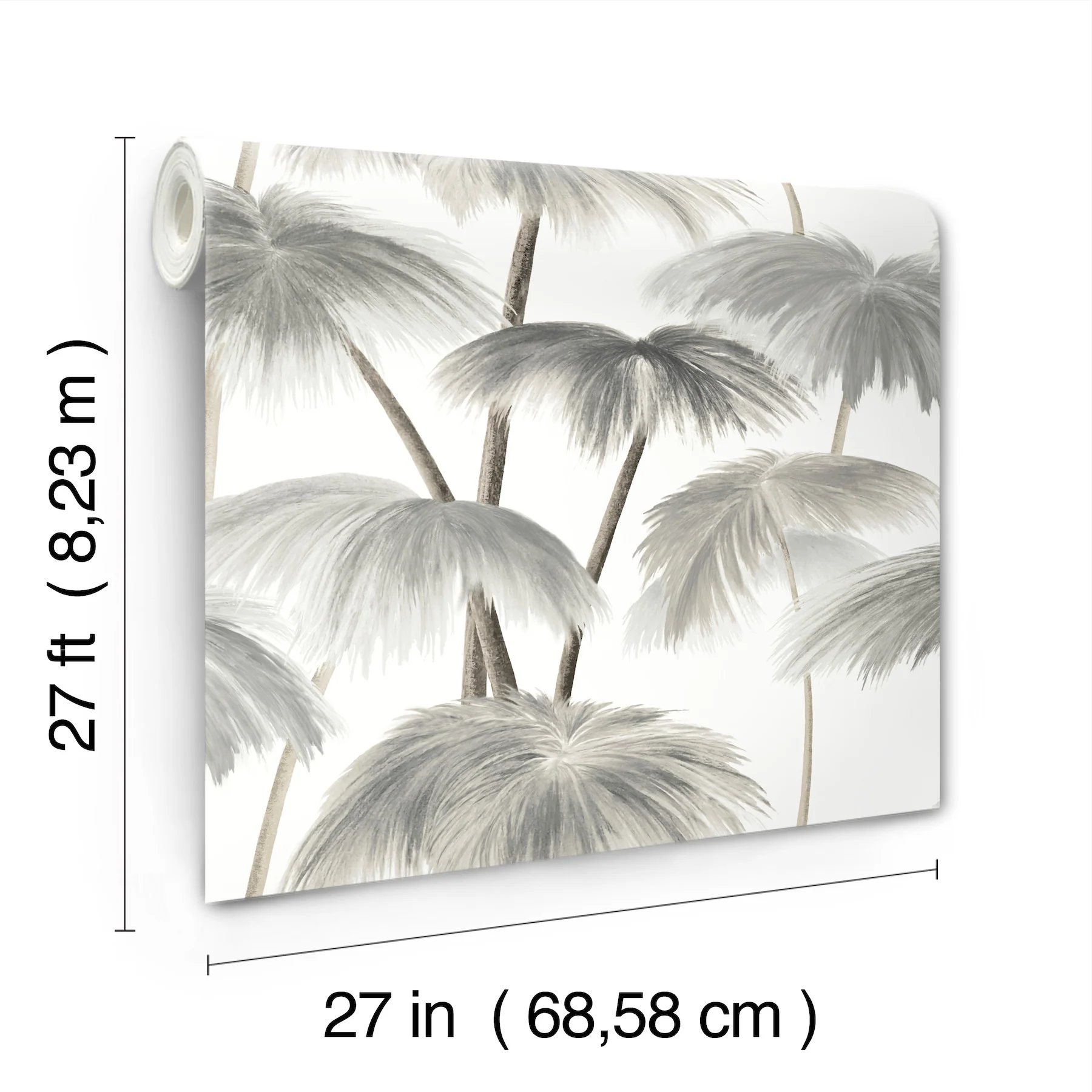 Plein Air Palms Black & White Wallpaper - Image 4