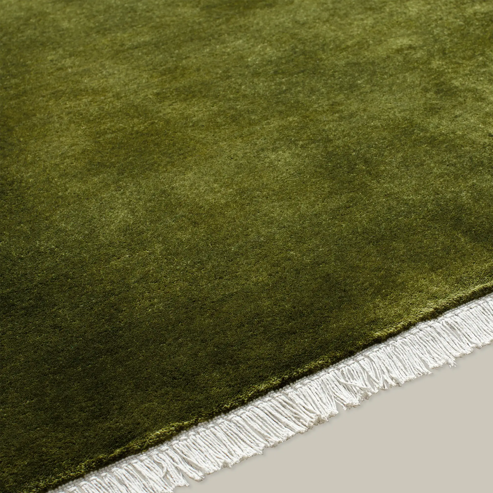 Plume Handmade Wool Rug (Moss Green) - Image 4