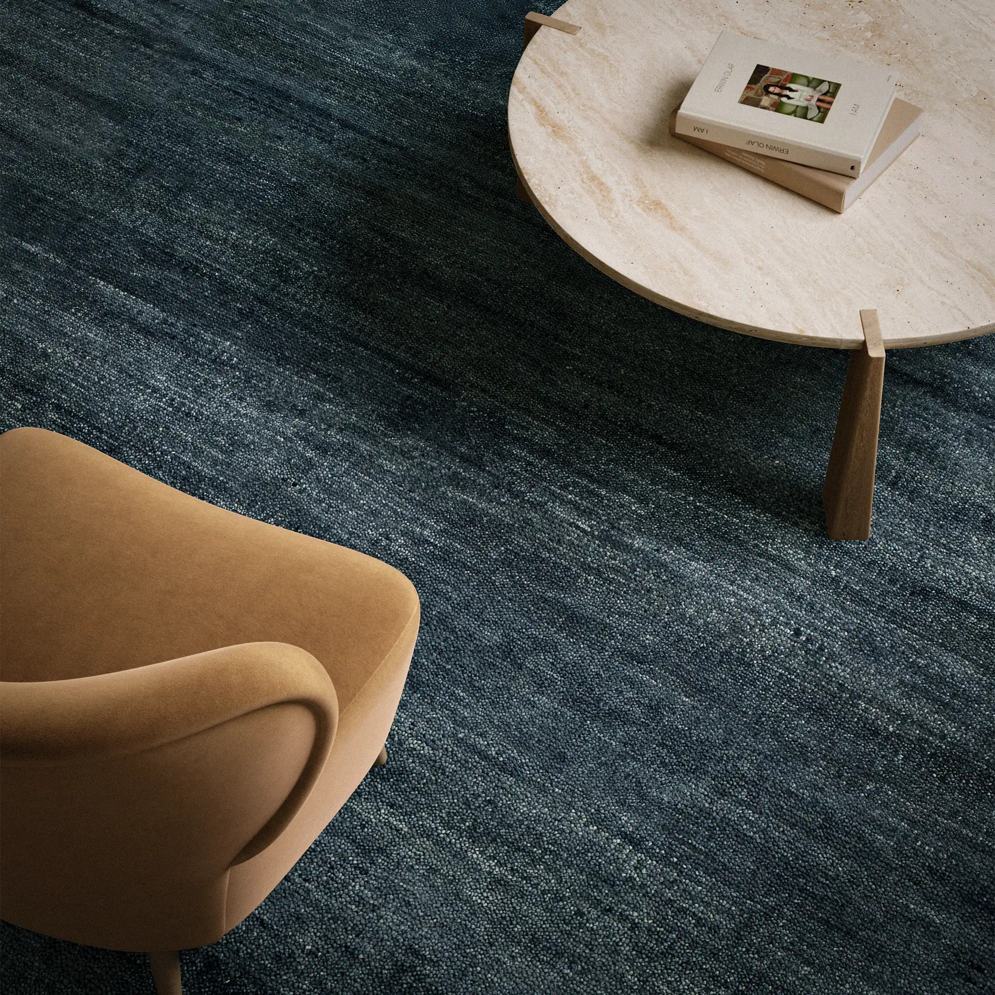 Rochefort Handmade Wool Rug (Indigo) - Image 2