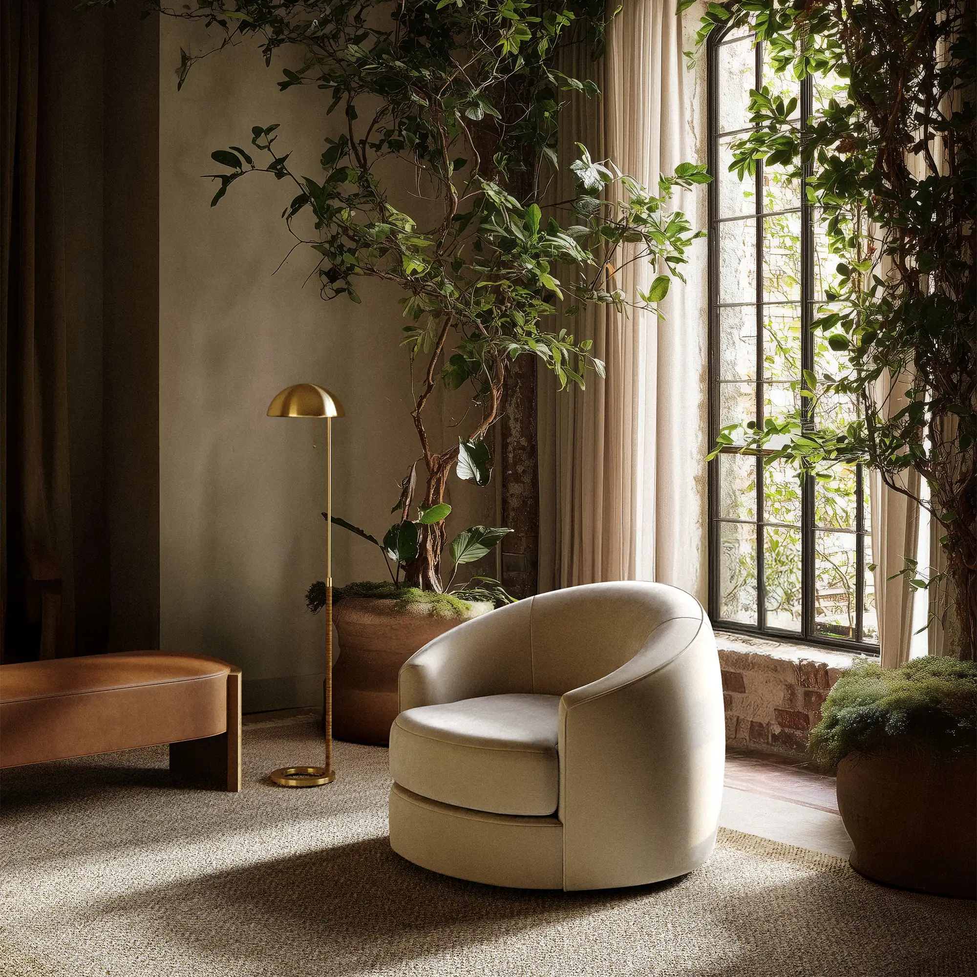 Benoit Leather Bench - Image 3