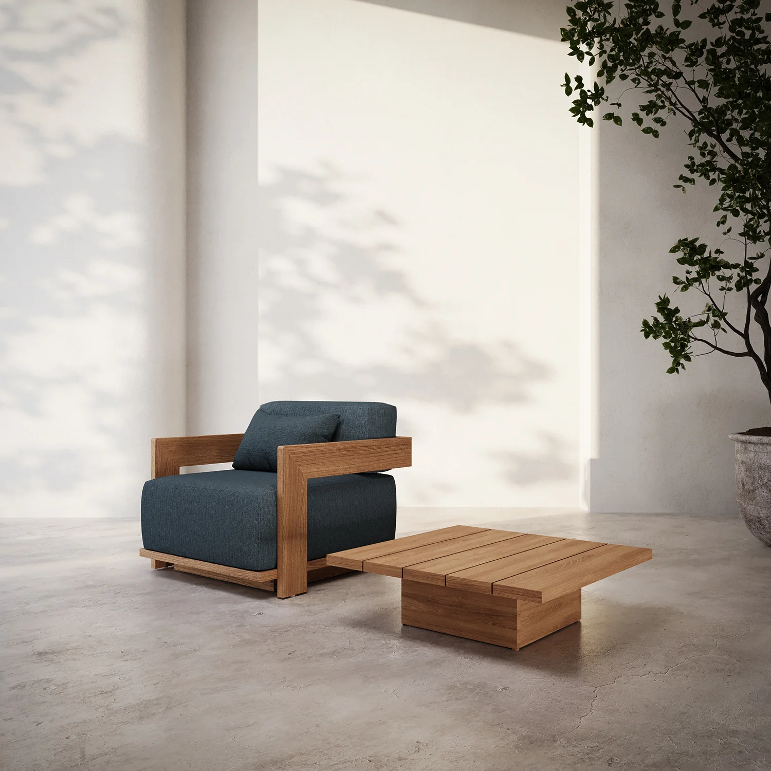 S2 Teak 30 1/2" Square Side Table - Image 2