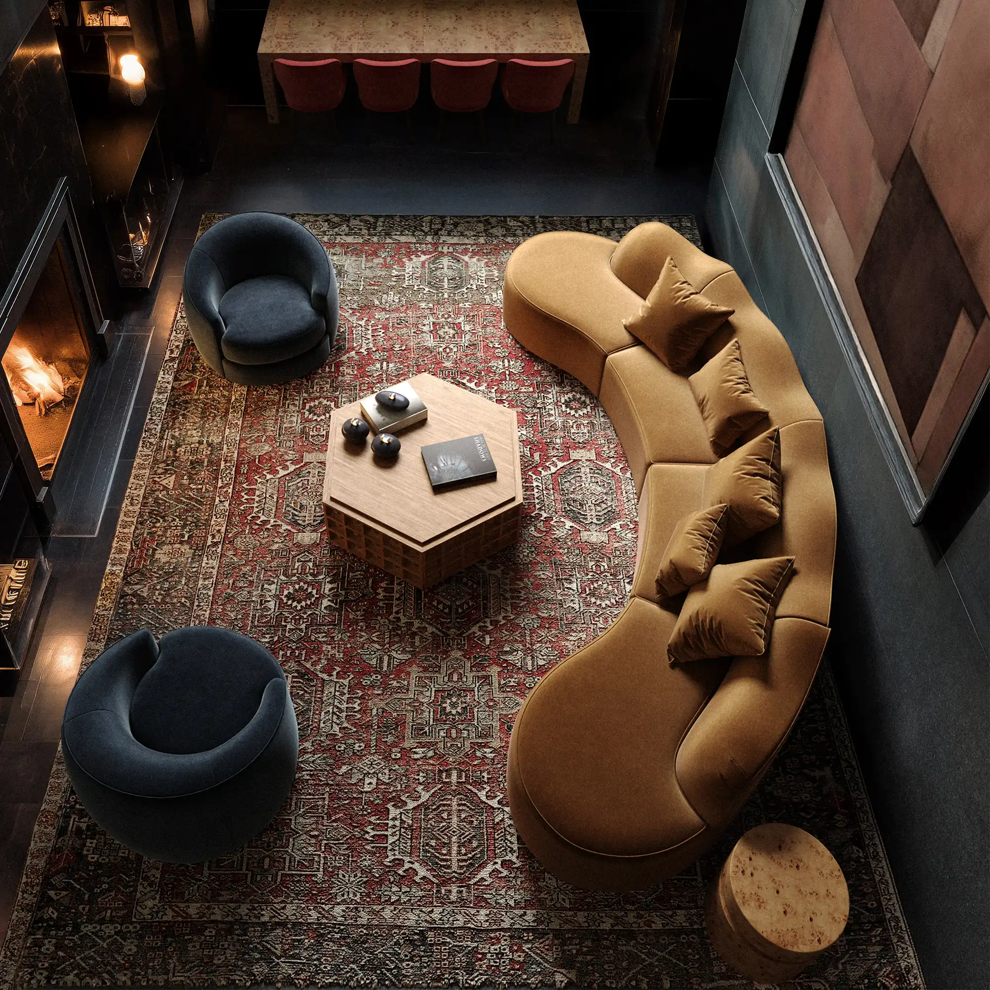 Serpentine Custom Upholstered Sectional Sofa - Image 3