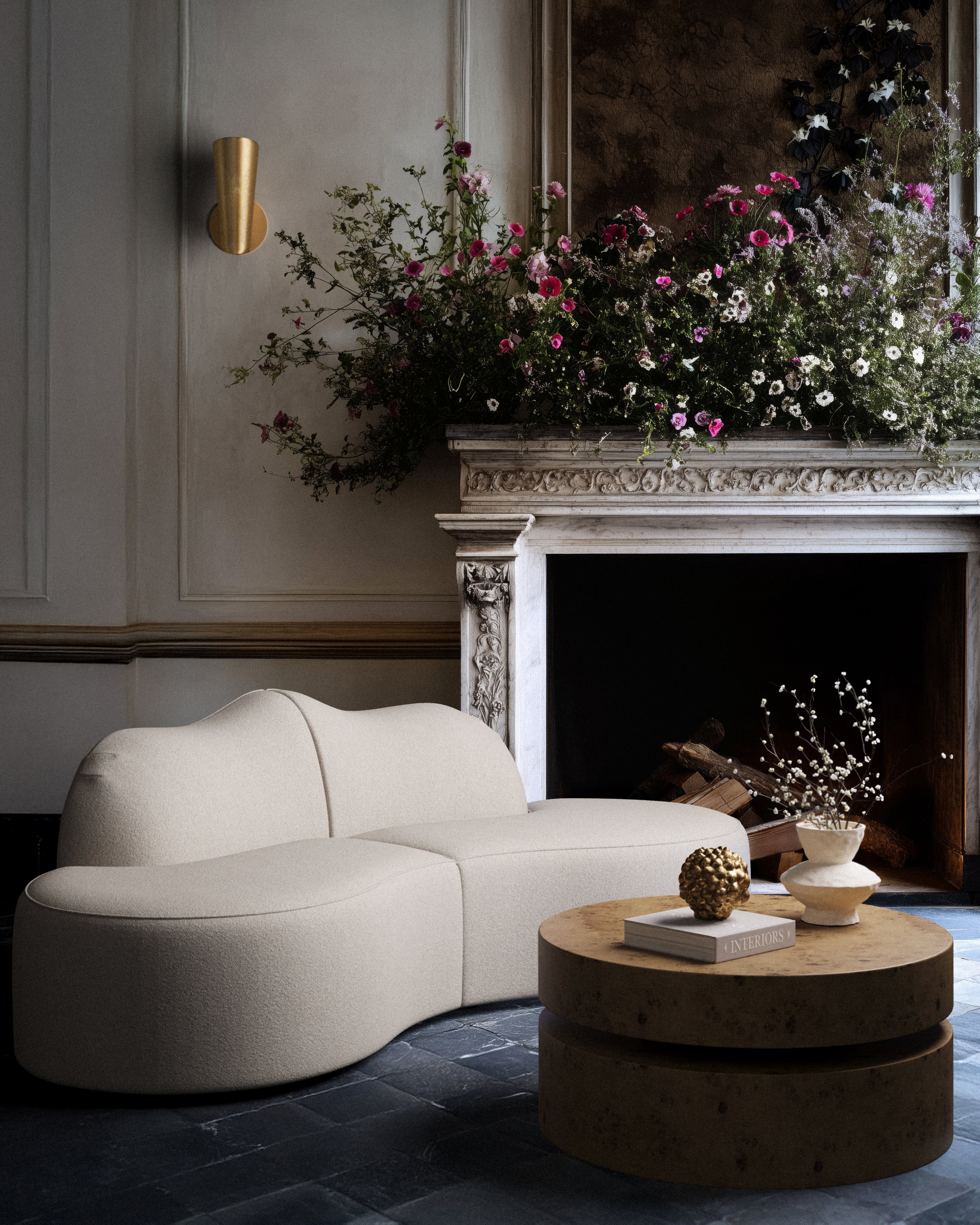 Serpentine Custom Upholstered Sectional Sofa - Image 4