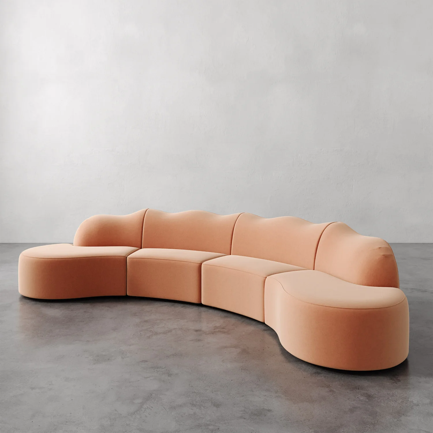 Serpentine Custom Upholstered Sectional Sofa - Image 52