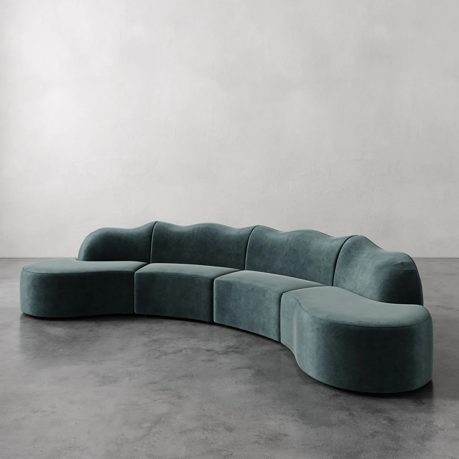 Serpentine Custom Upholstered Sectional Sofa - Image 54