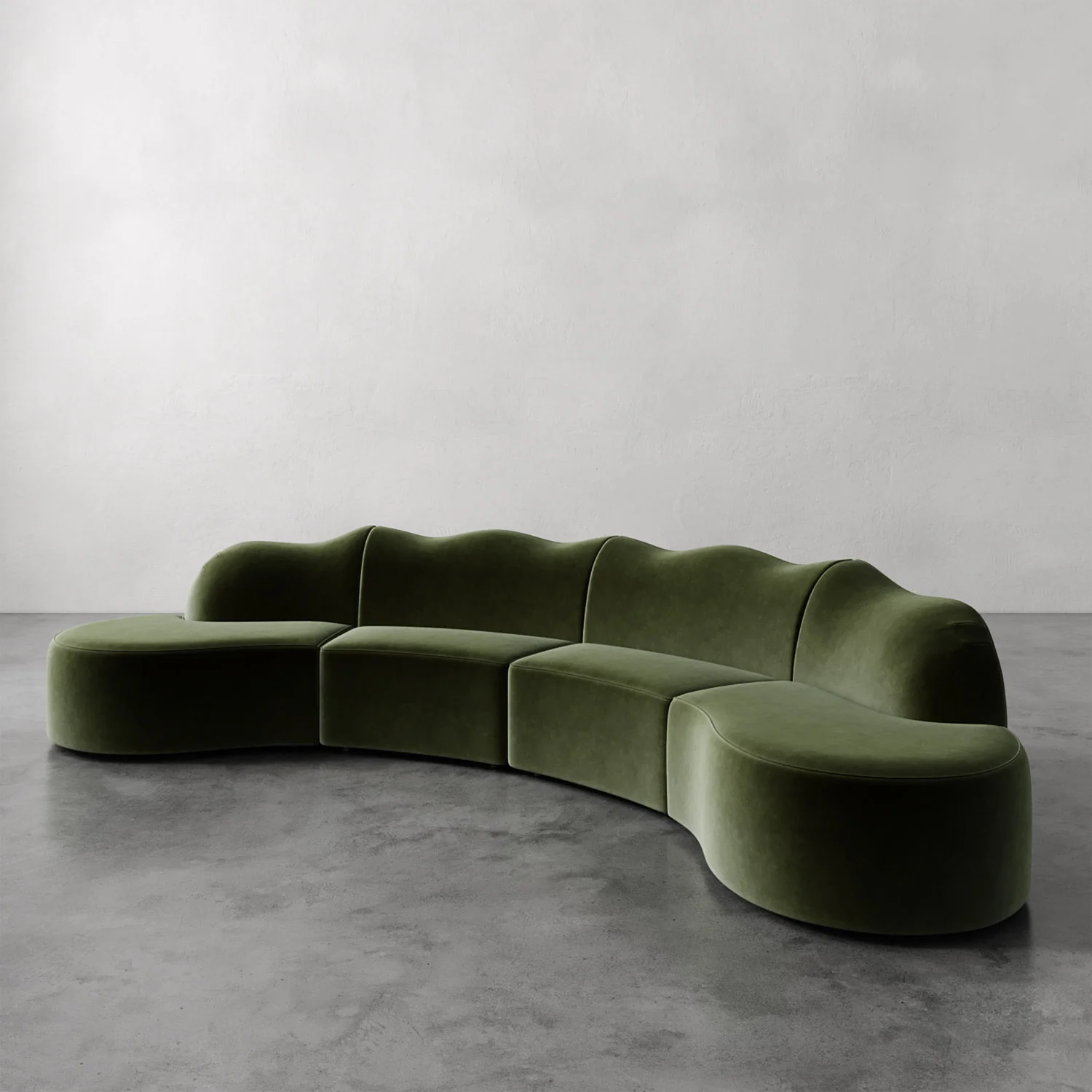 Serpentine Custom Upholstered Sectional Sofa - Image 55