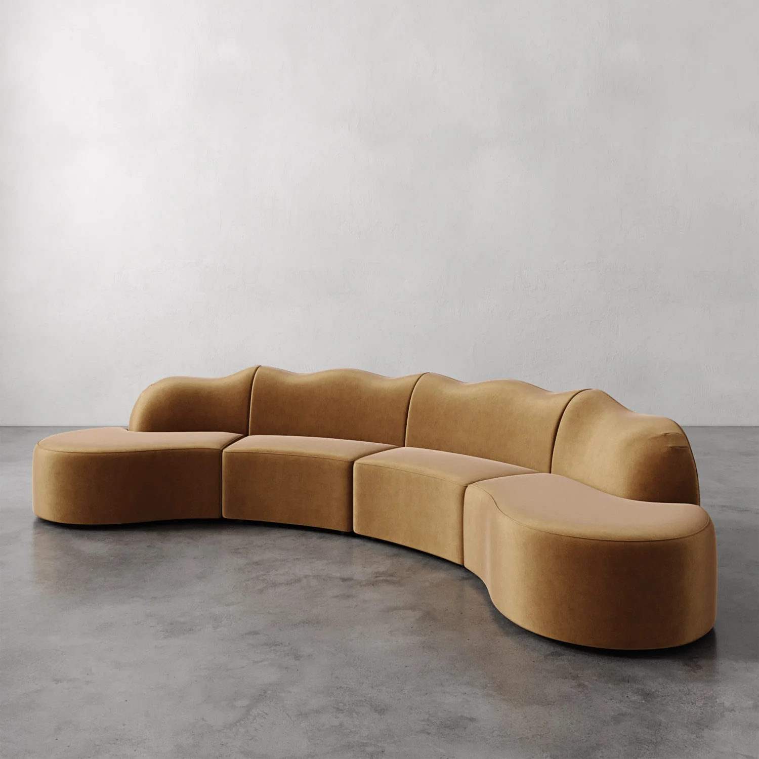 Serpentine Custom Upholstered Sectional Sofa - Image 56