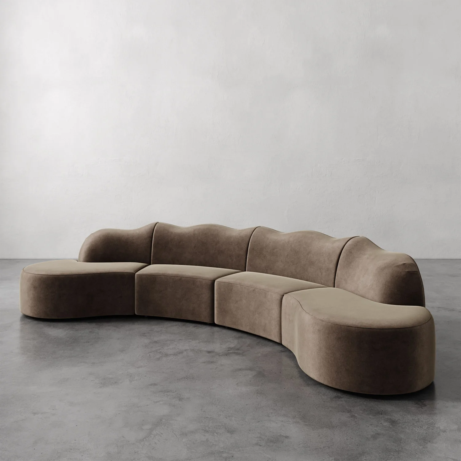 Serpentine Custom Upholstered Sectional Sofa - Image 57