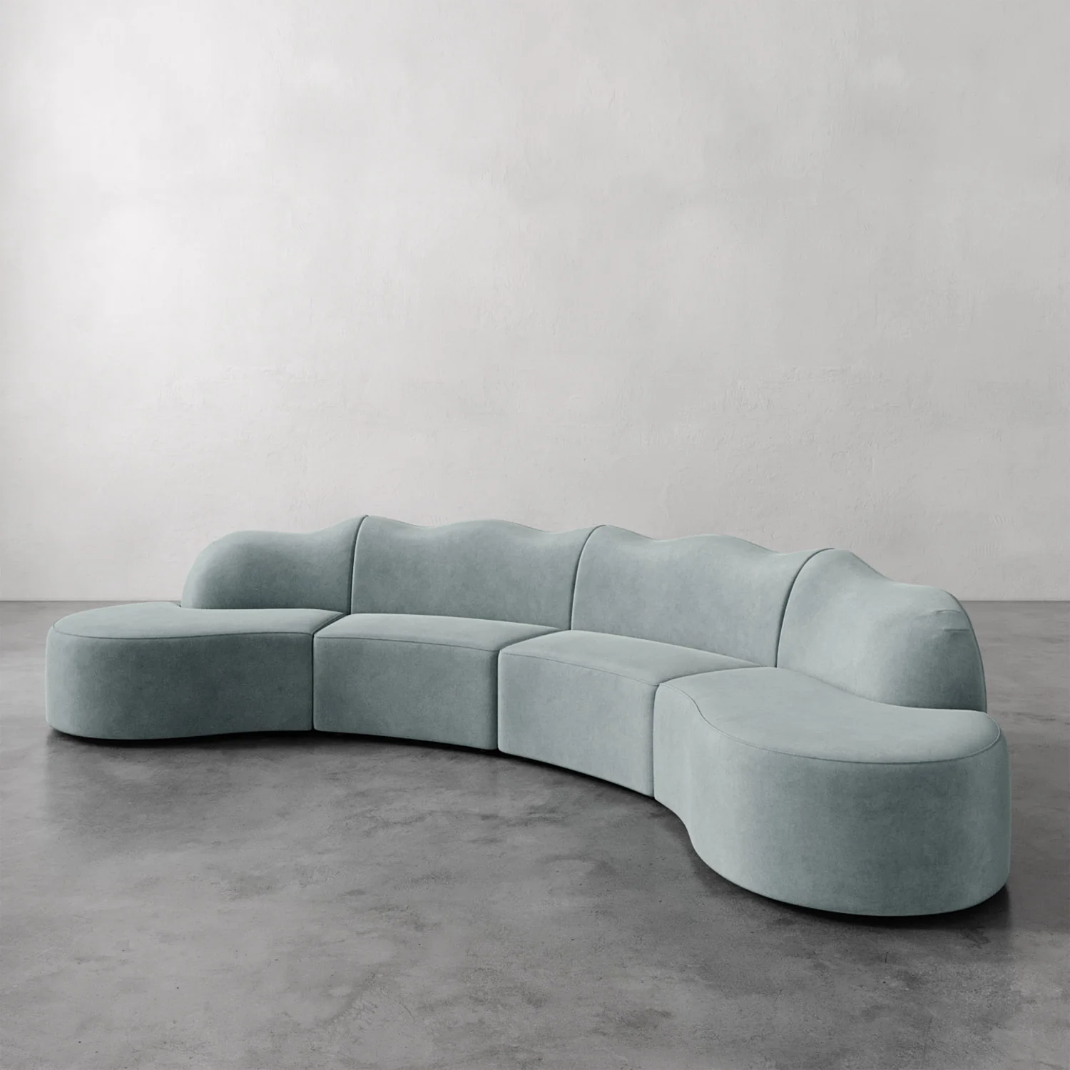 Serpentine Custom Upholstered Sectional Sofa - Image 58
