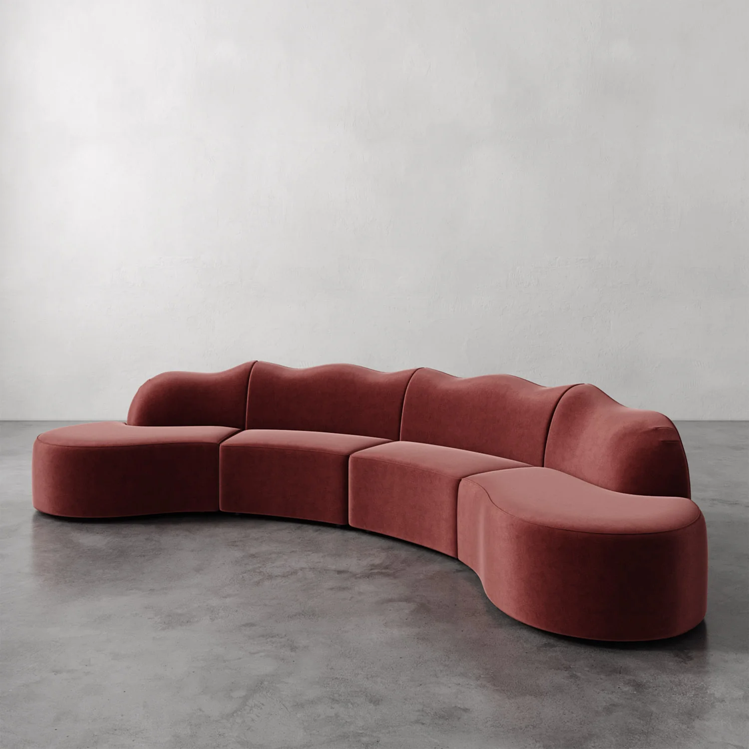 Serpentine Custom Upholstered Sectional Sofa - Image 59