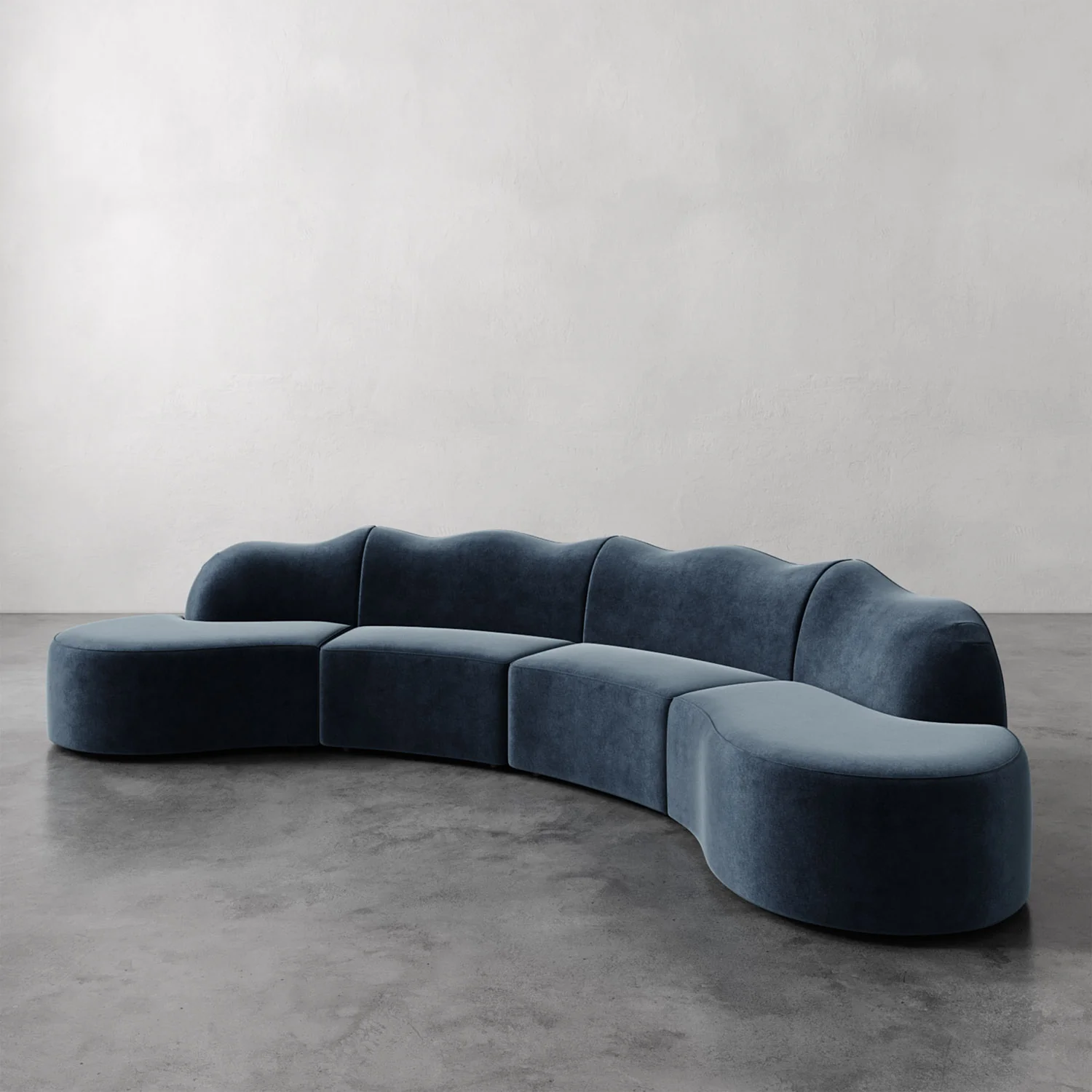 Serpentine Custom Upholstered Sectional Sofa - Image 61
