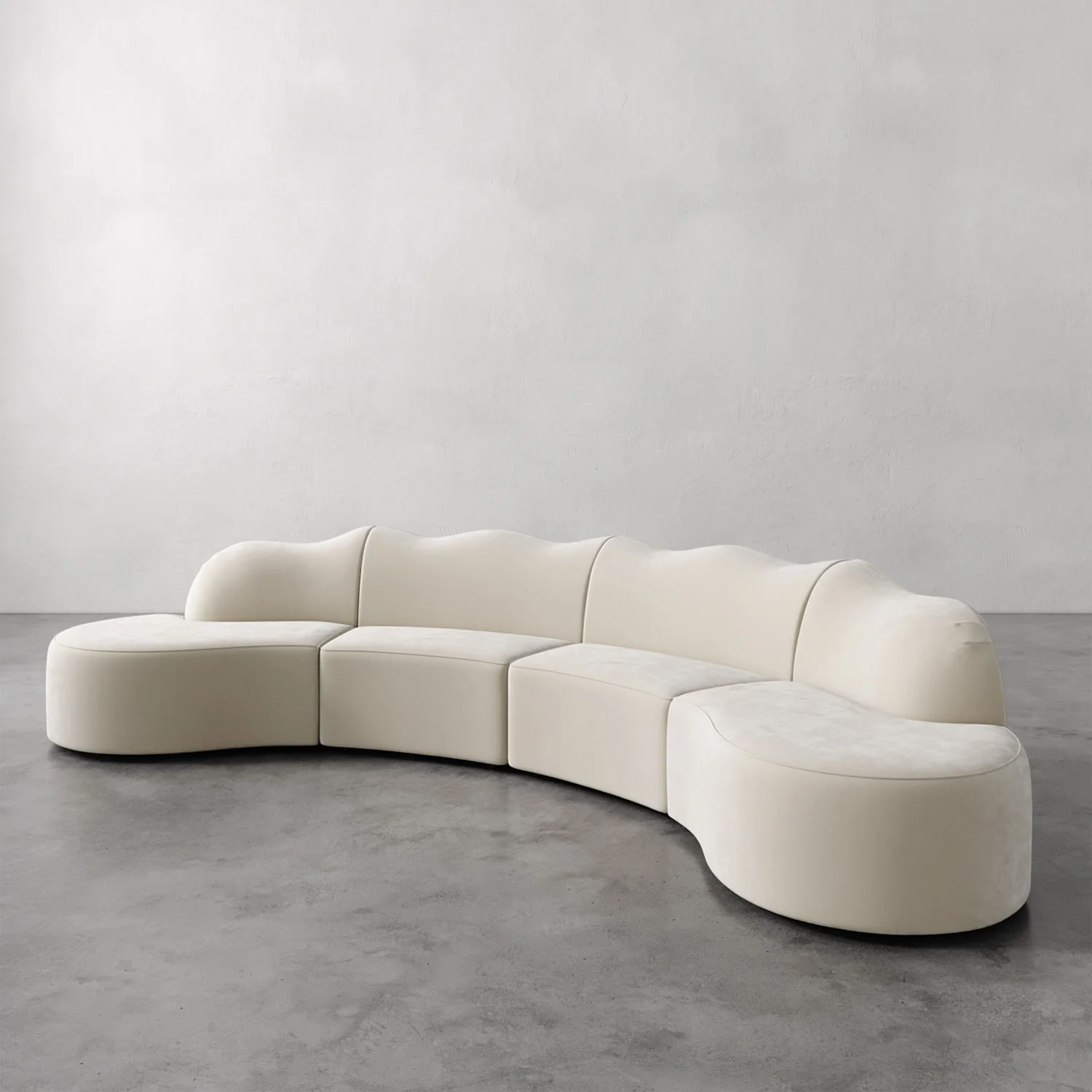 Serpentine Custom Upholstered Sectional Sofa - Image 62
