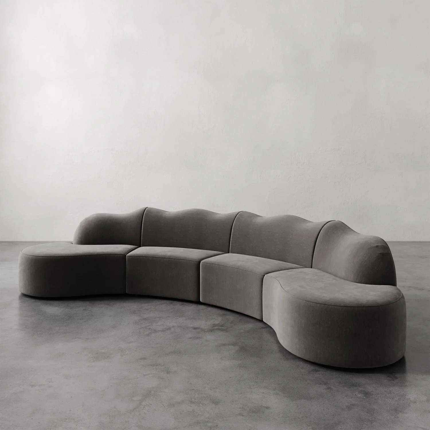 Serpentine Custom Upholstered Sectional Sofa - Image 63