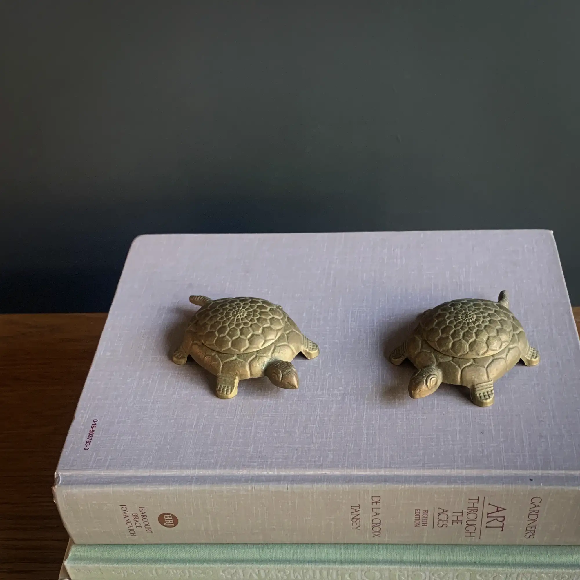 Set of 2 vintage Italian brass turtle dishes - Image 4