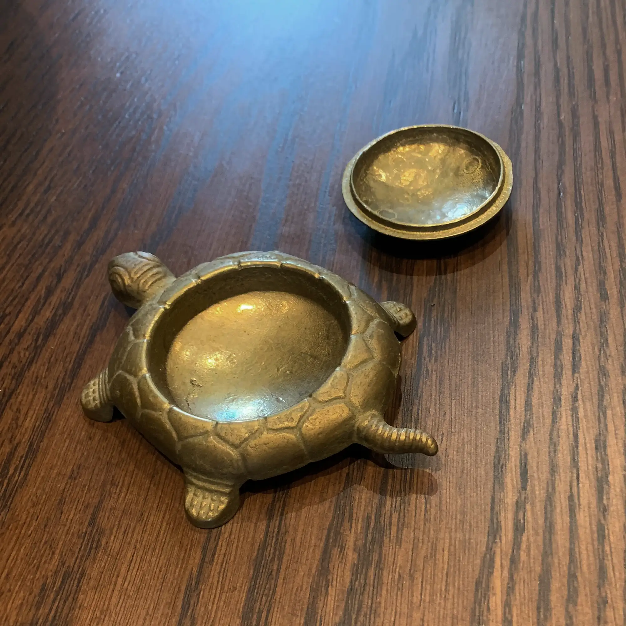 Set of 2 vintage Italian brass turtle dishes - Image 6