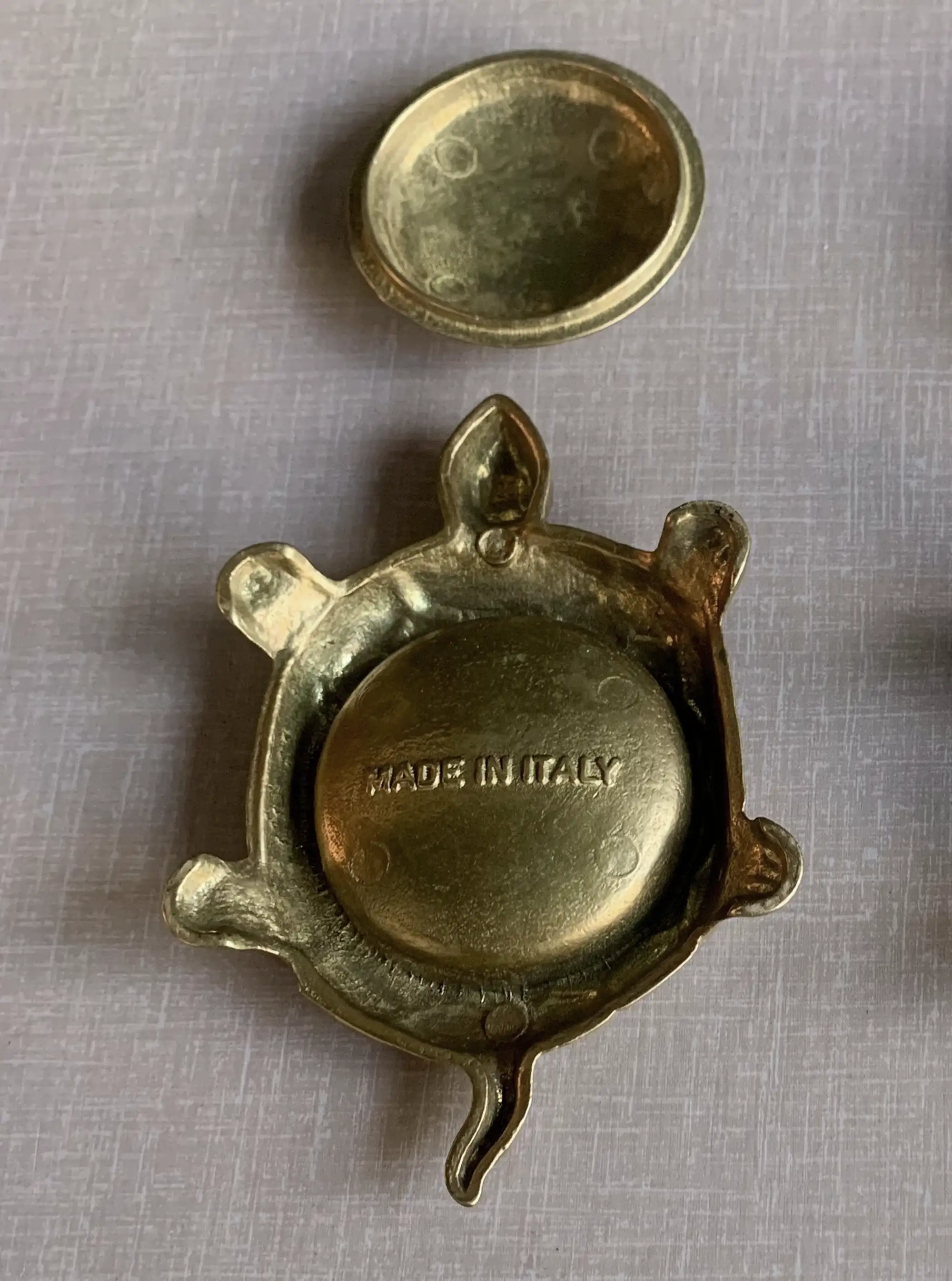 Set of 2 vintage Italian brass turtle dishes - Image 7