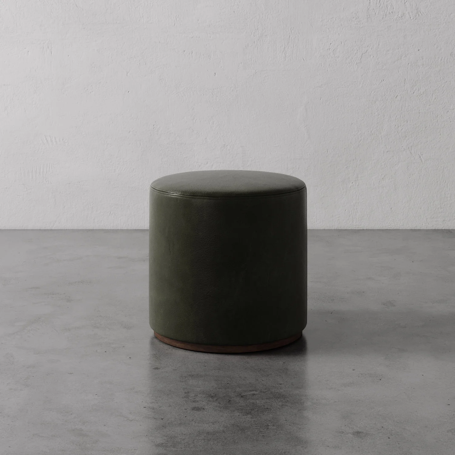 Sophie Leather Round Ottoman - Image 4