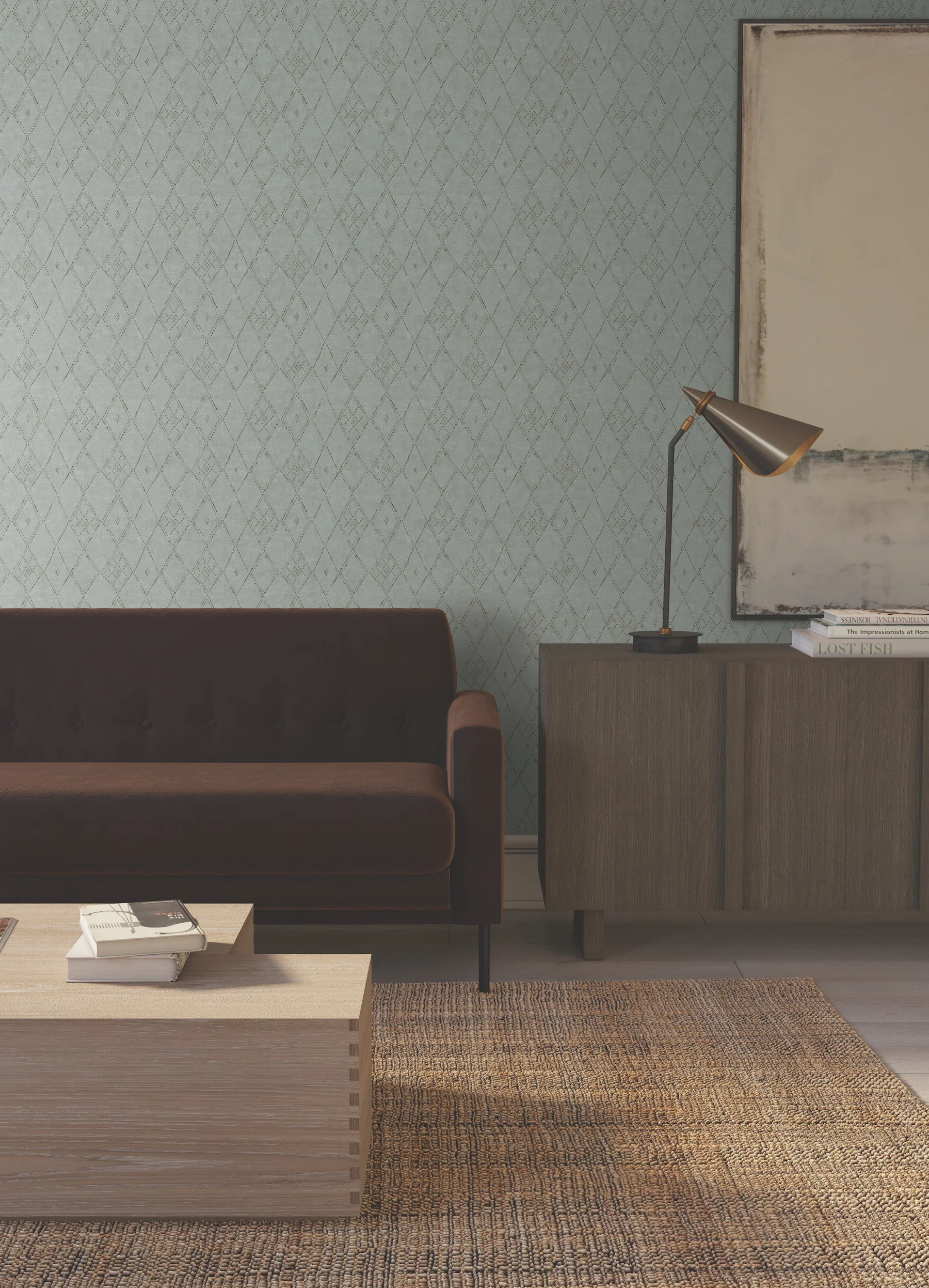 Souk Diamonds Sage Wallpaper - Image 2