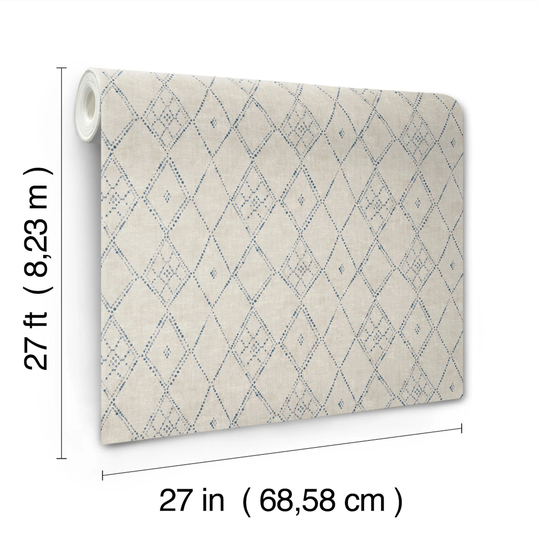 Souk Diamonds Denim Wallpaper - Image 4