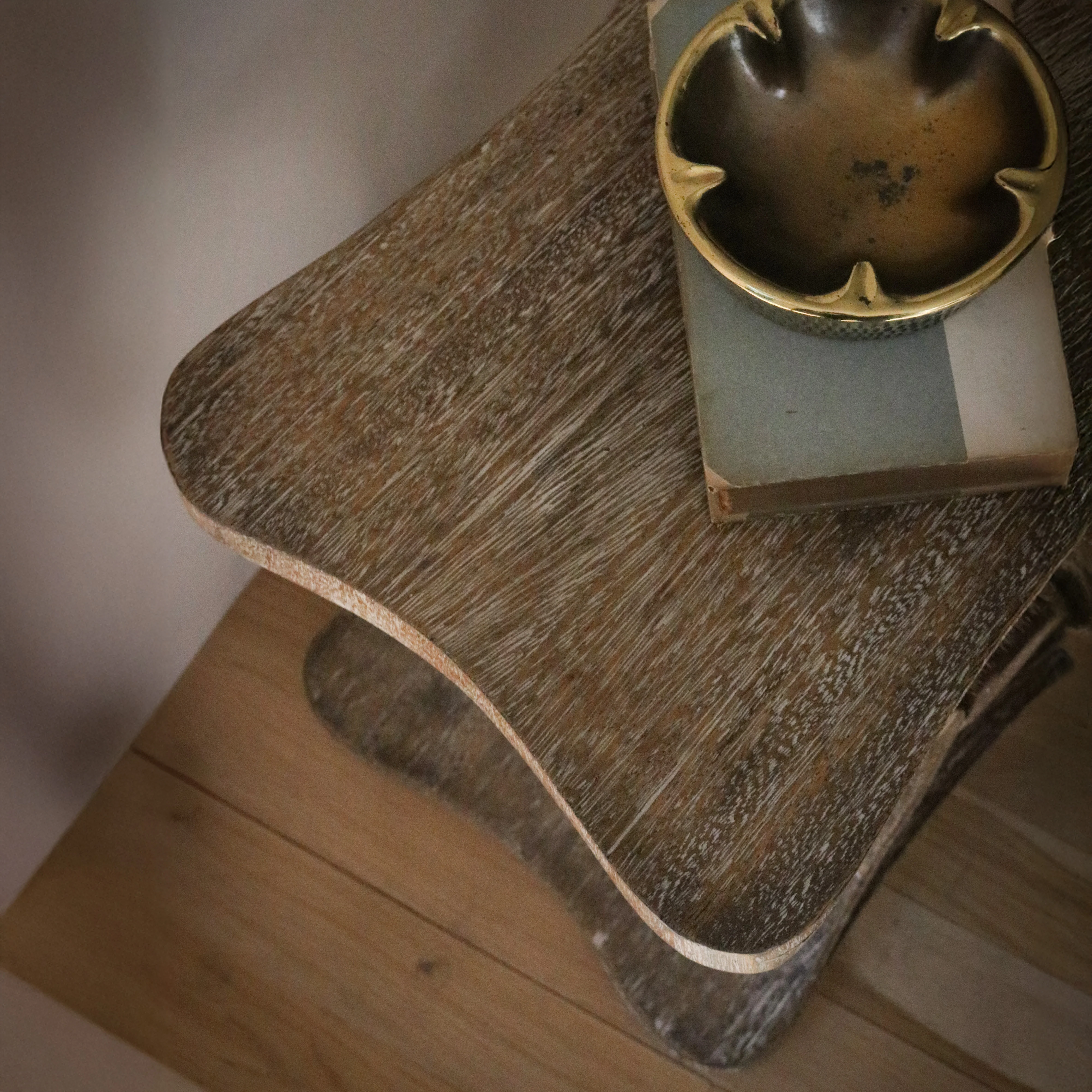 Striking Sculptural 1940's French End Tables With Cerused Oak in the Manner of Jean-Charles Moreux - 2 Available - Image 3
