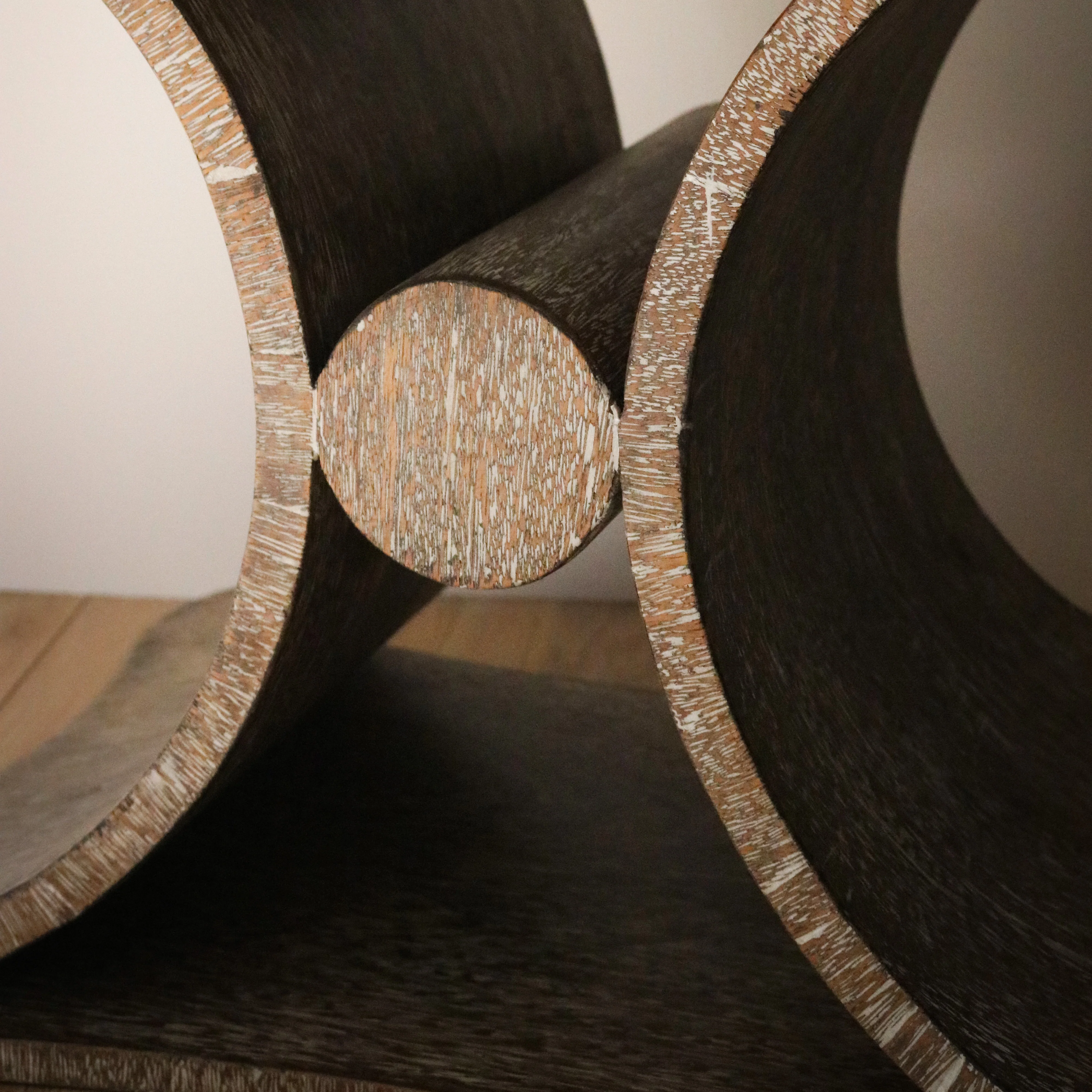 Striking Sculptural 1940's French End Tables With Cerused Oak in the Manner of Jean-Charles Moreux - 2 Available - Image 4