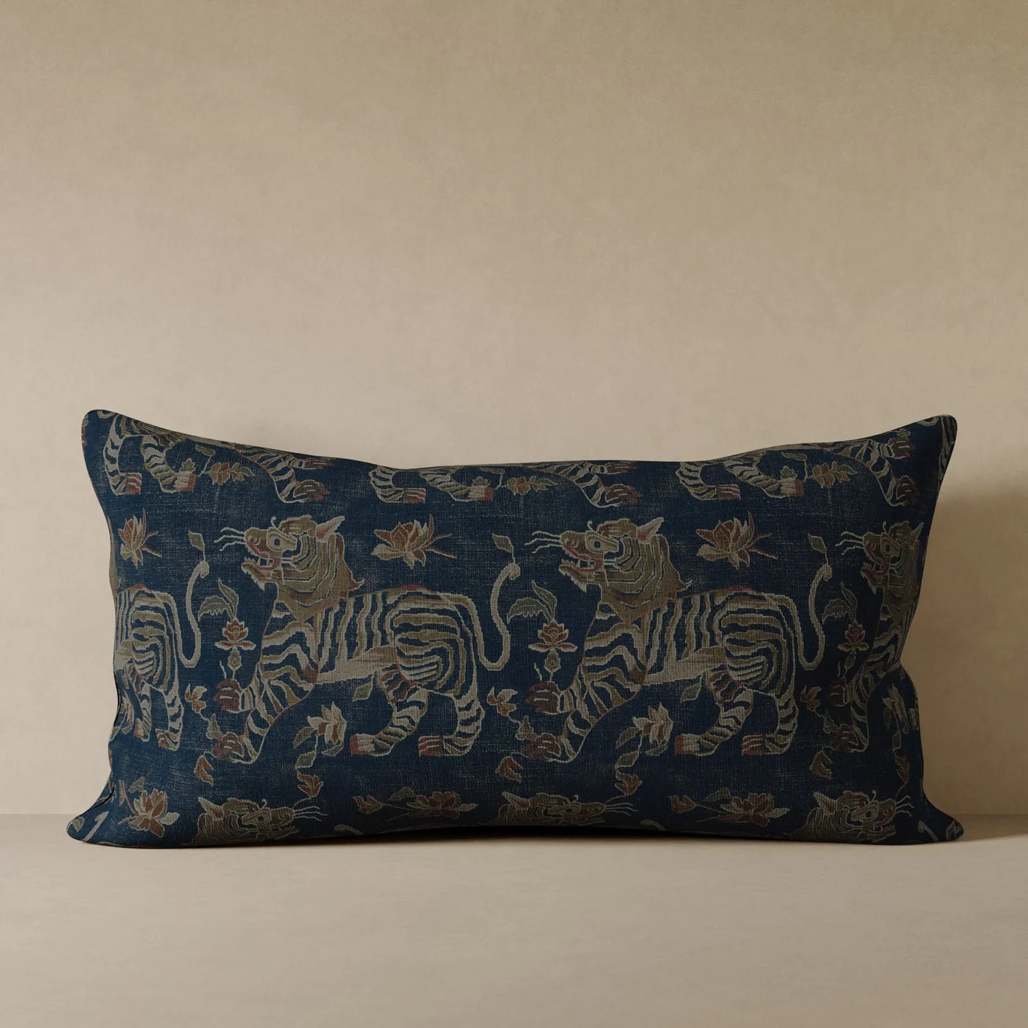 Tiger Velvet Pillow - Indigo - Image 4