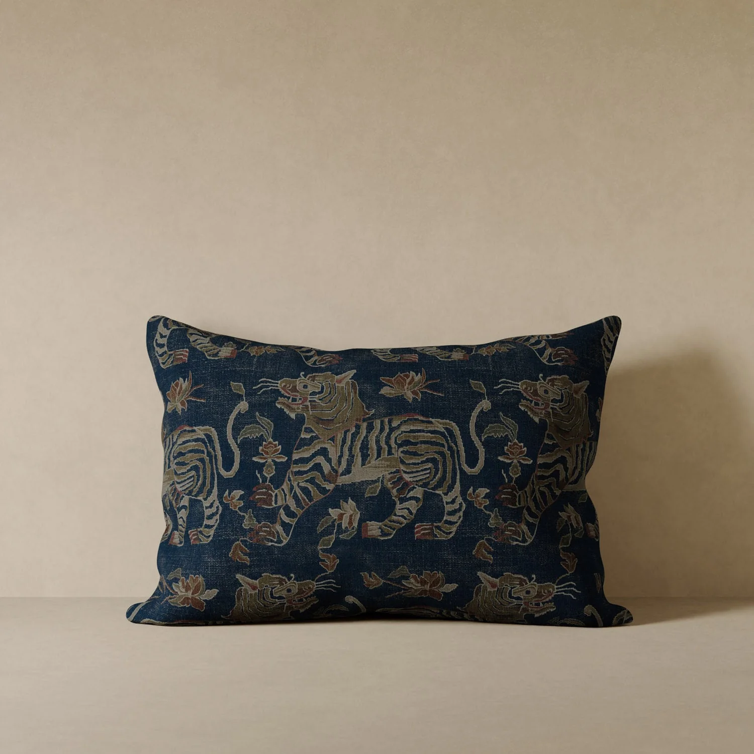 Tiger Velvet Pillow - Indigo - Image 5