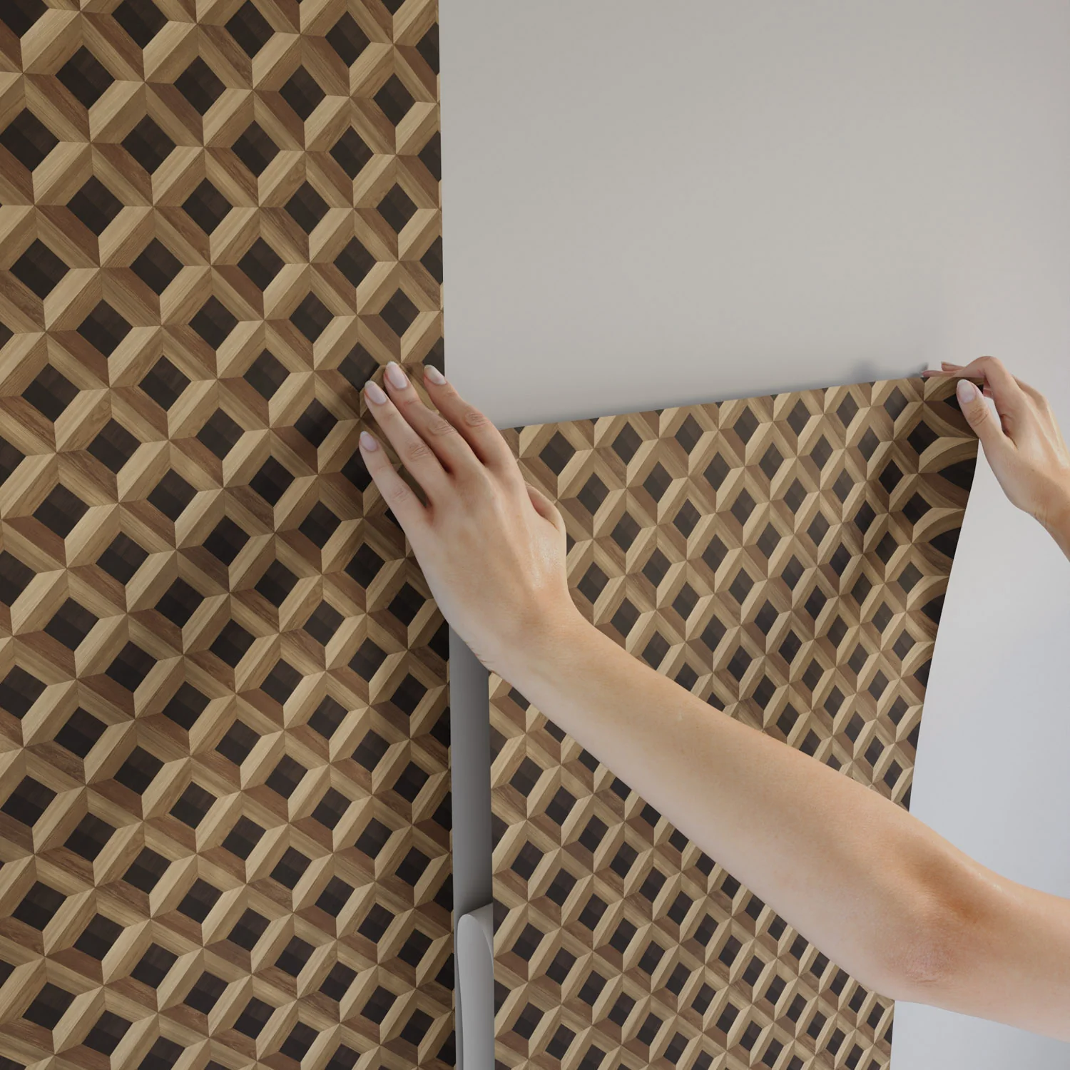 Versailles Marquetry Geometric Wallpaper - Image 3