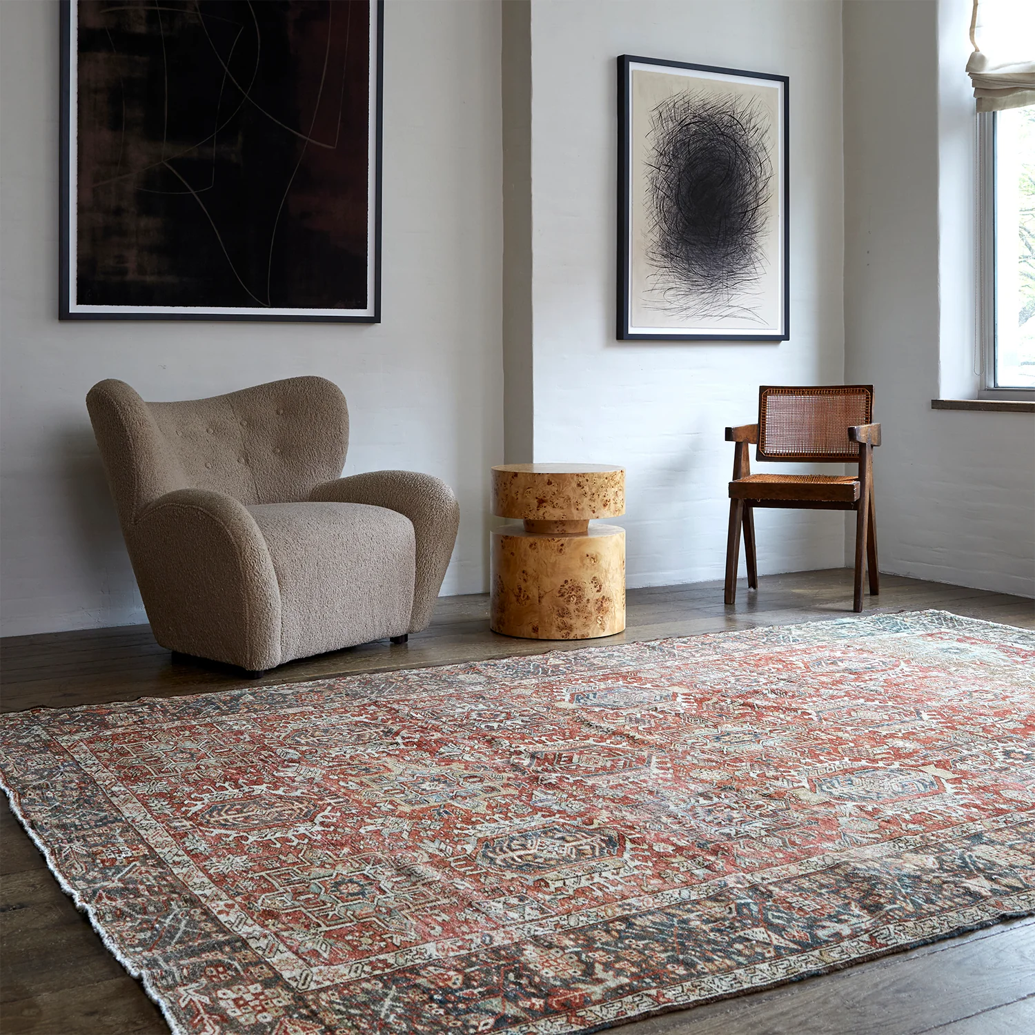Vintage 1960's Northwest Persia Heriz rug - 7'4" x 10'10" - Image 2