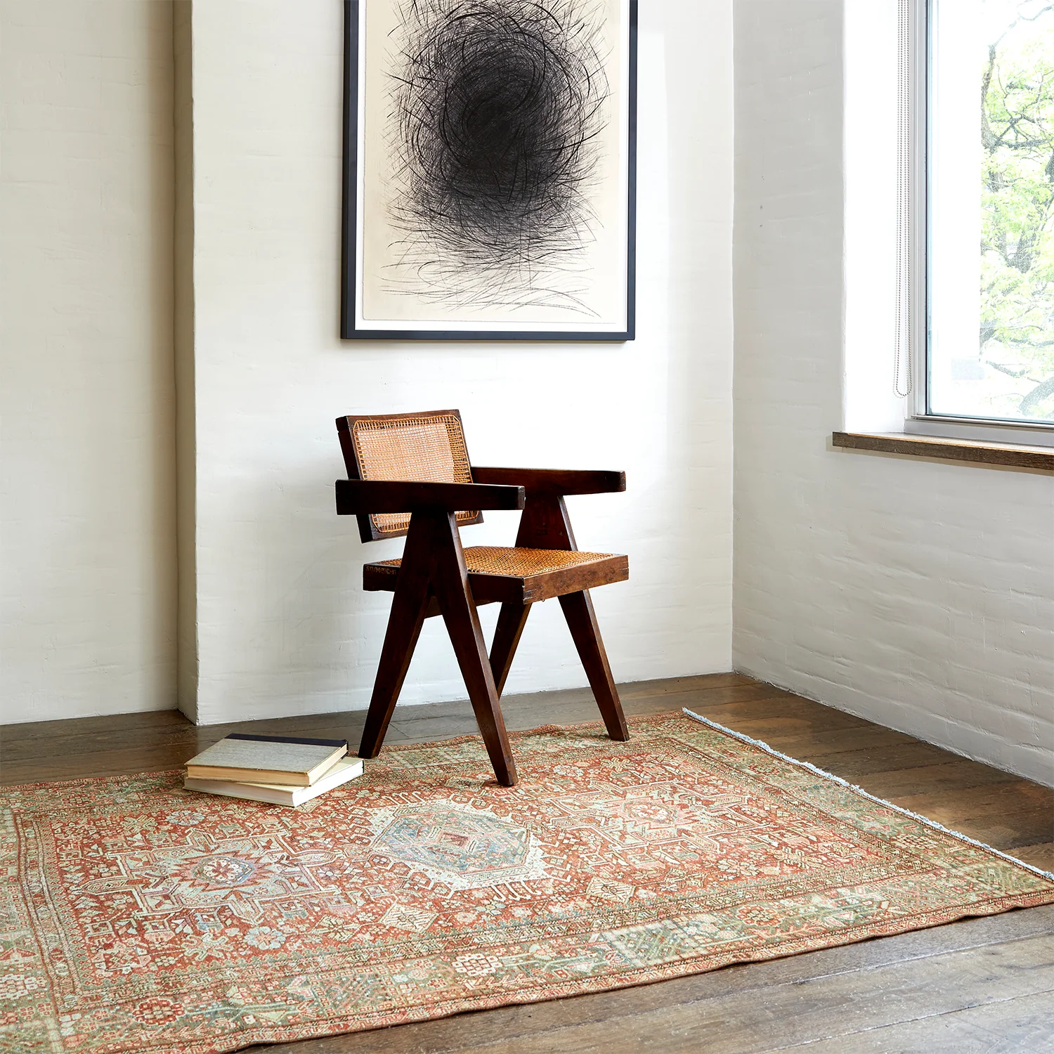 Vintage 1960's Northwest Persia Heriz rug - 4'10" x 6'3" - Image 4