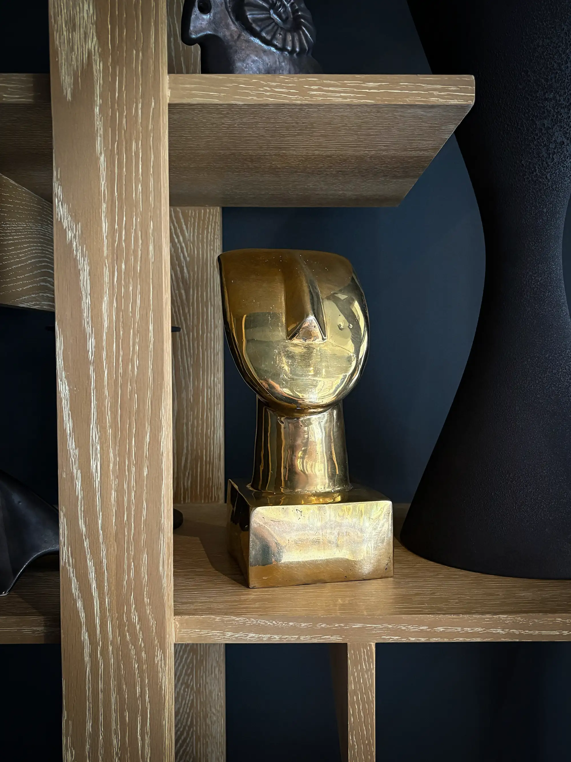 Vintage Art Deco era Abstract Brass bust Sculpture - Image 3