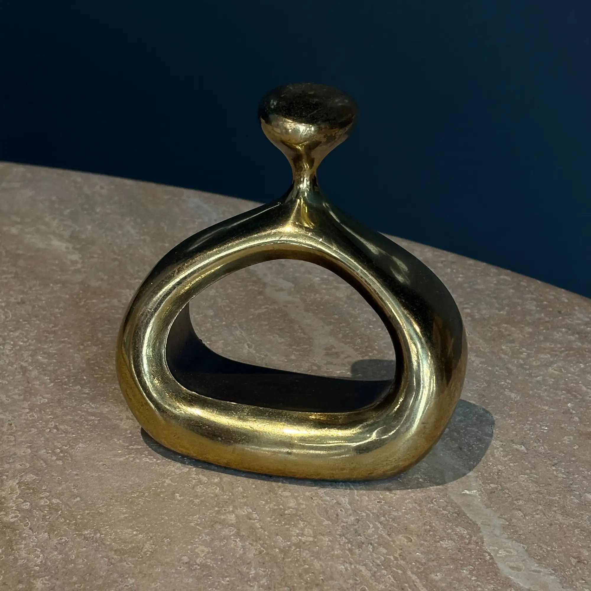1950's Decorative Ben Seibel Brass Stirrup Bookend or sculpture - Image 3