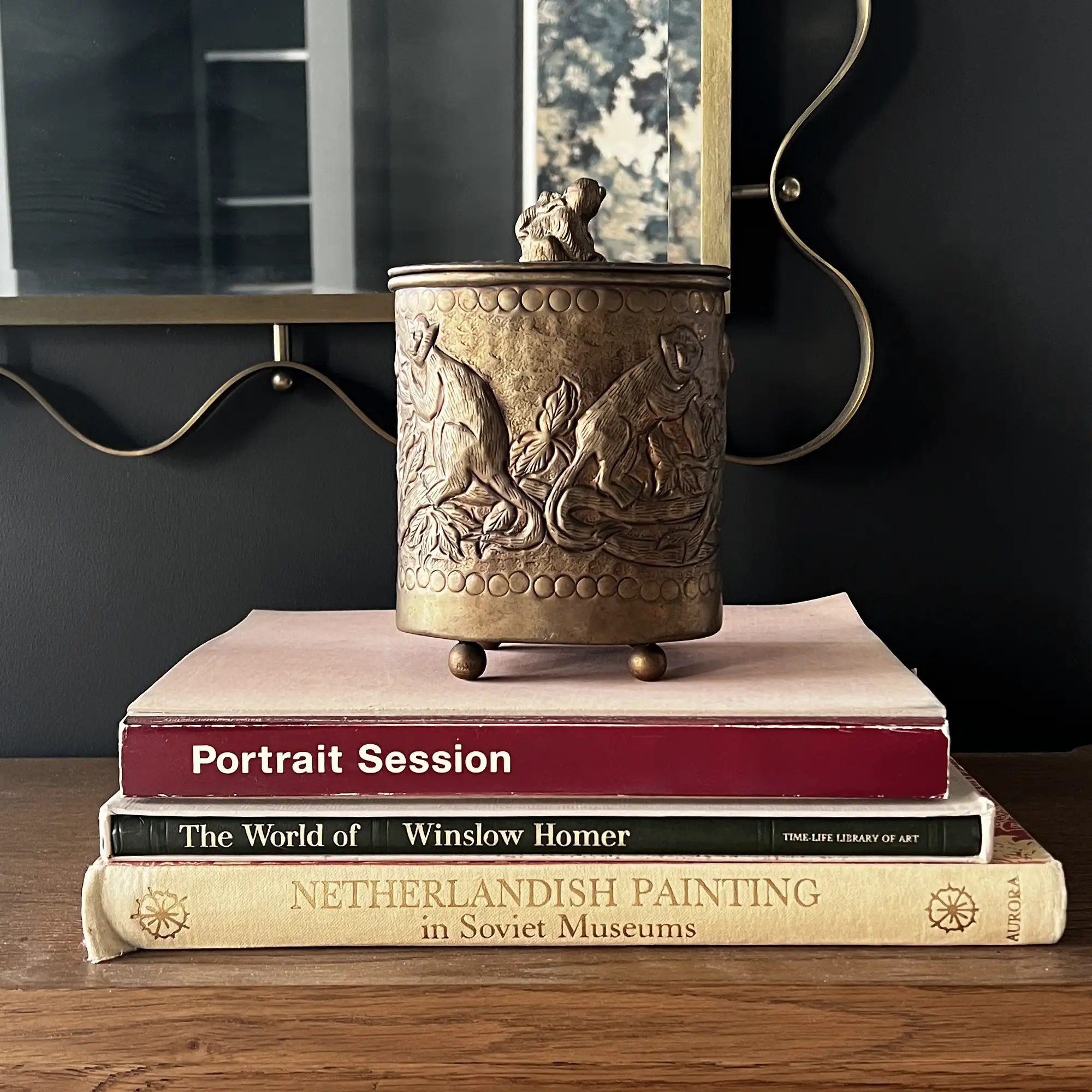 Vintage Brass Monkey Canister with Lid - Image 3