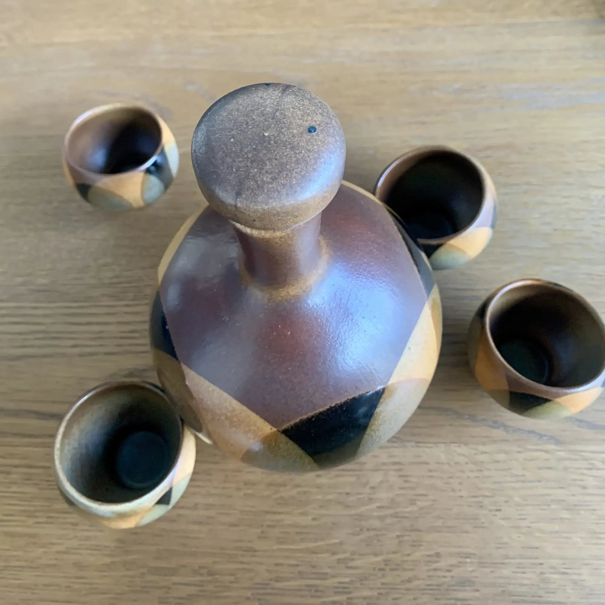 Vintage Robert Maxwell Geometric Decanter & 4 Cups (1960's) - Image 6