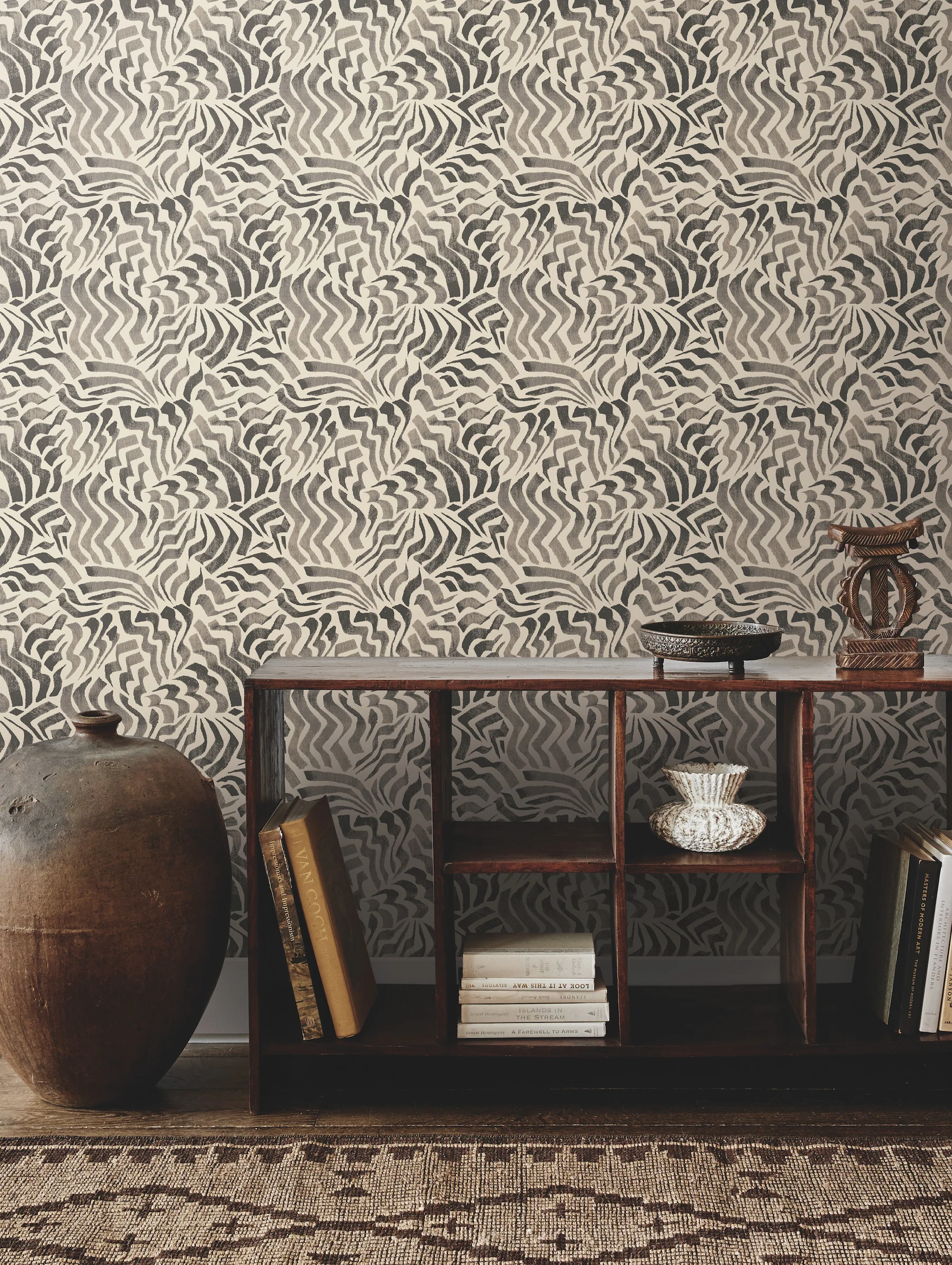 Zora Wave Charcoal Wallpaper - Image 2