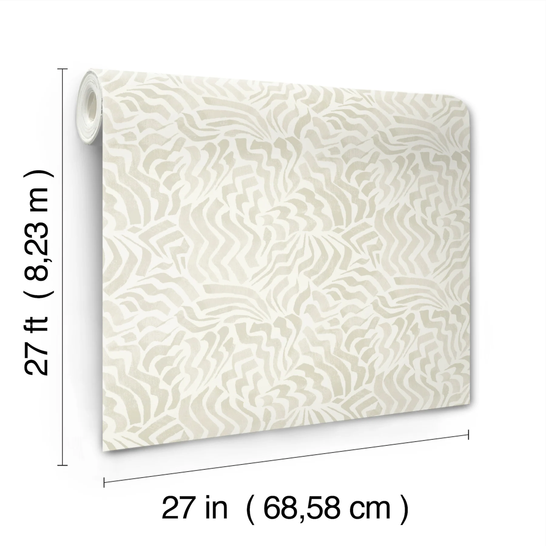 Zora Wave Light Grey Wallpaper - Image 4
